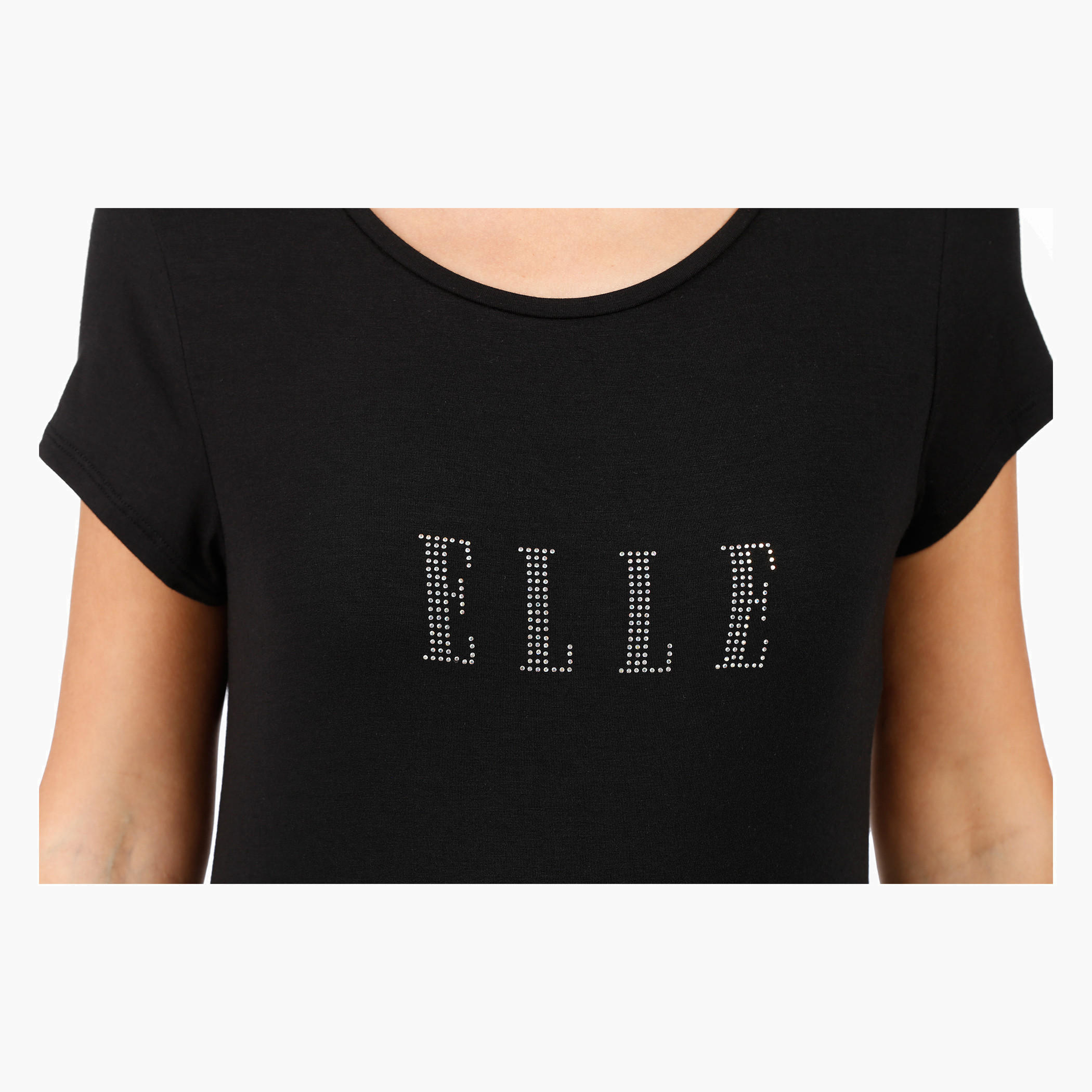Elle Basic Round Neck T-Shirt with Cap Sleeves-women-clothing-tshirts-image-9