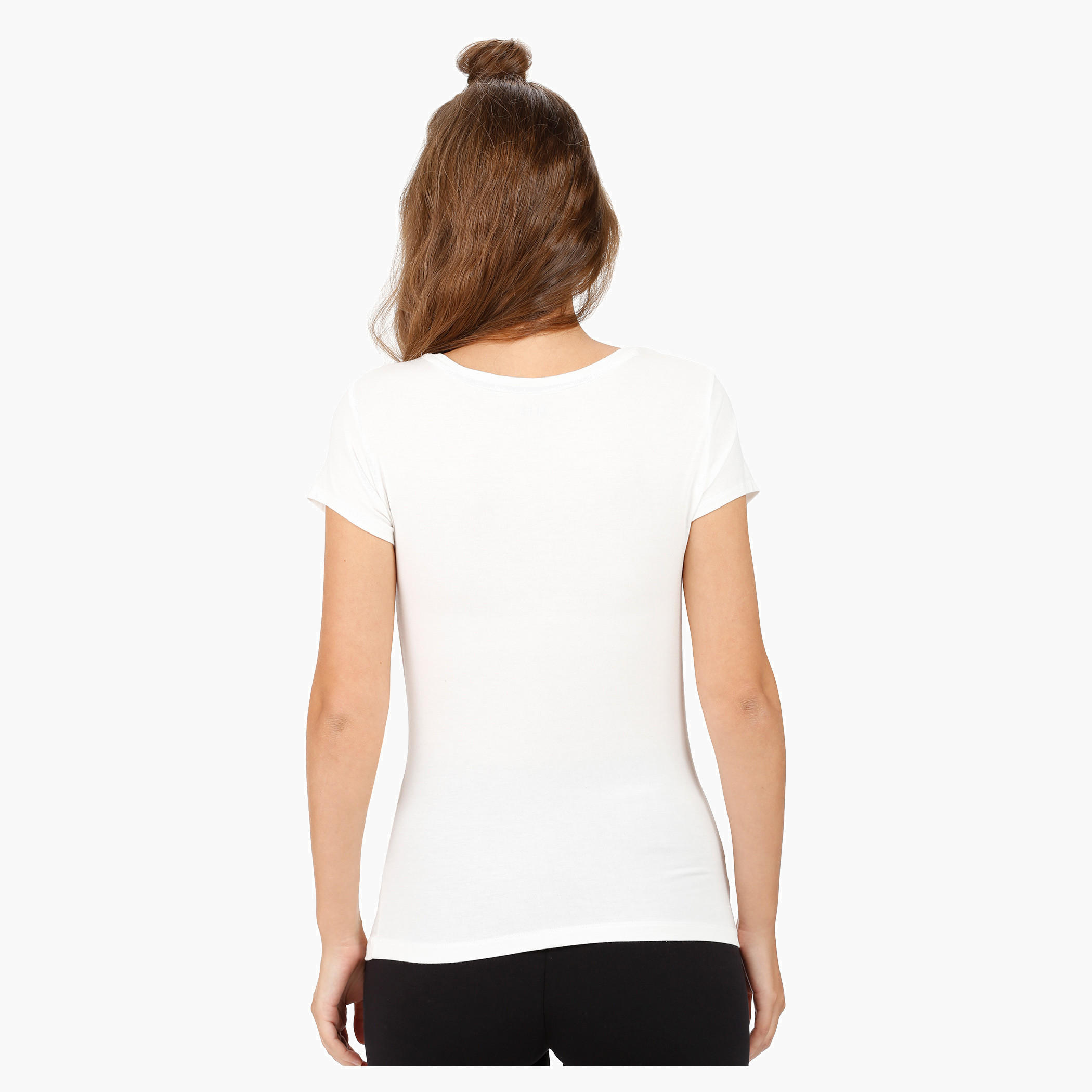 Elle Basic Round Neck T-Shirt with Cap Sleeves-women-clothing-tshirts-image-12