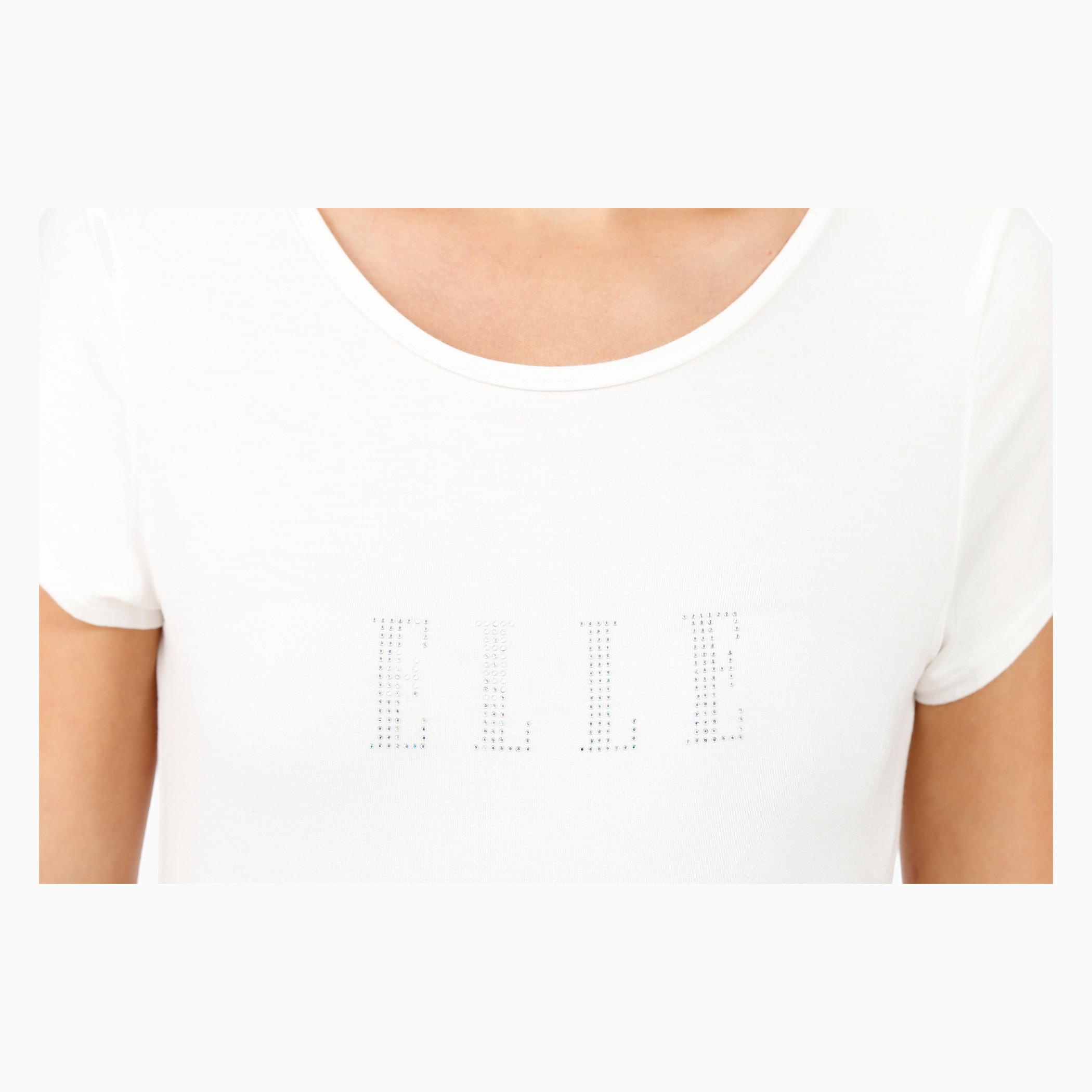 Elle Basic Round Neck T-Shirt with Cap Sleeves-women-clothing-tshirts-image-14