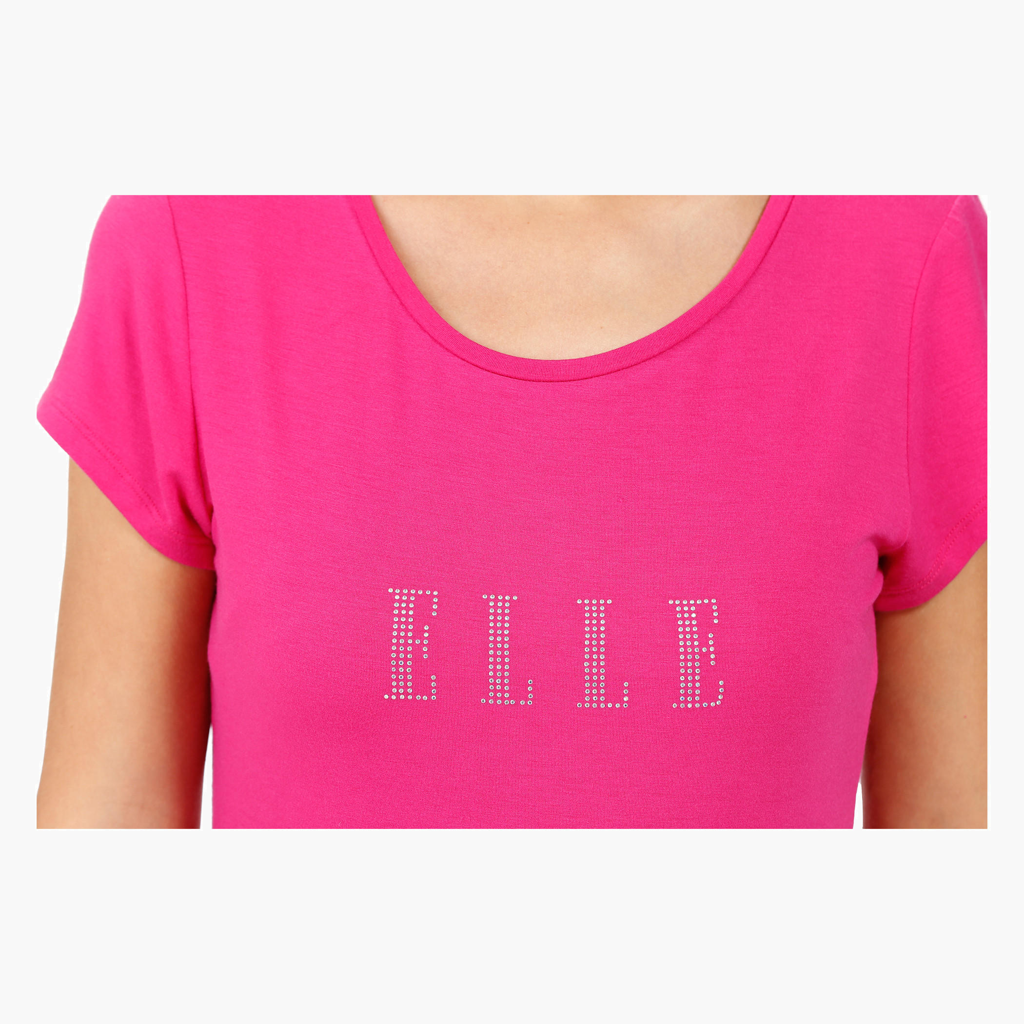 Elle Basic Round Neck T-Shirt with Cap Sleeves-women-clothing-tshirts-image-19
