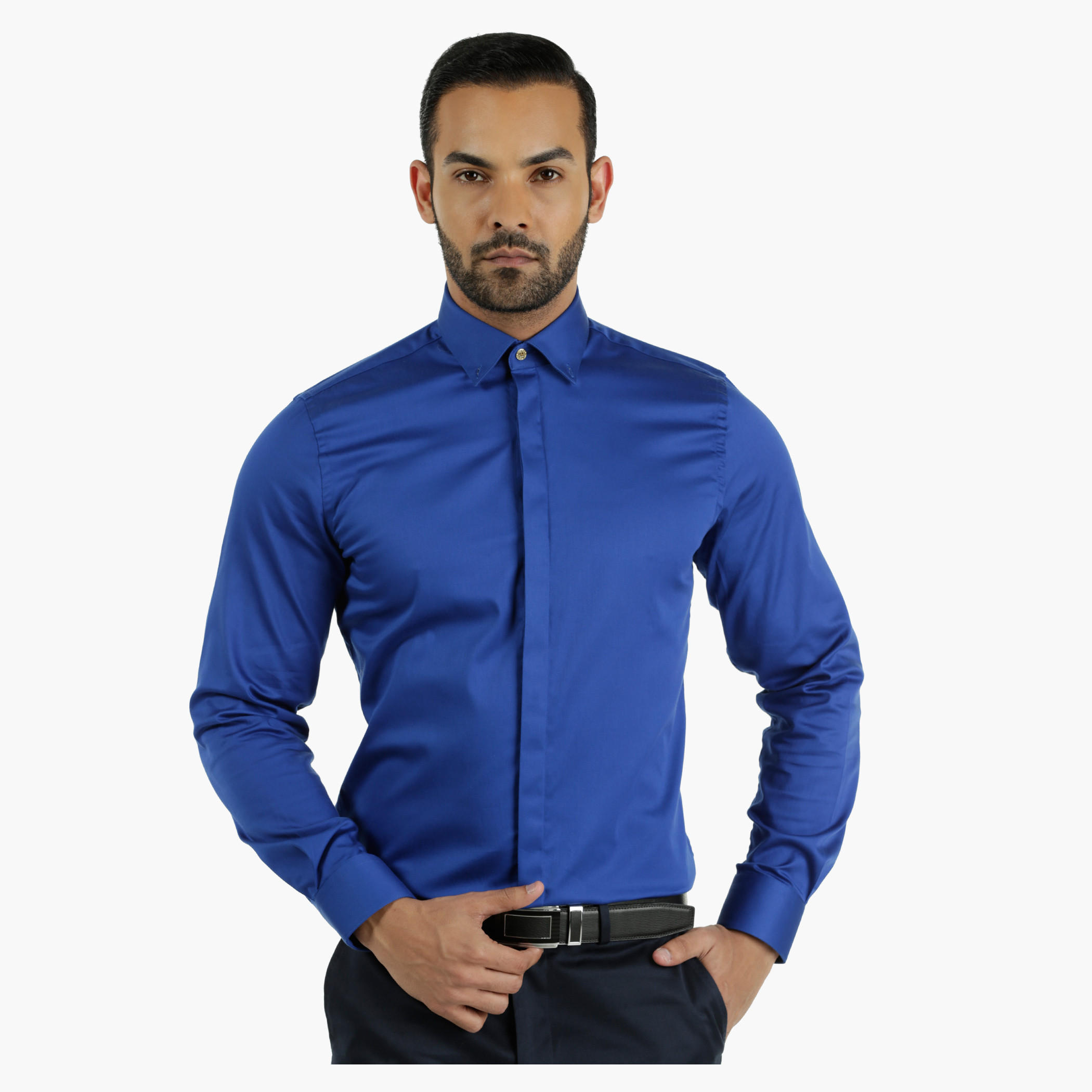 L'HOMME Cotton Dress Shirt in Regular Fit-men-clothing-shirts-image-1