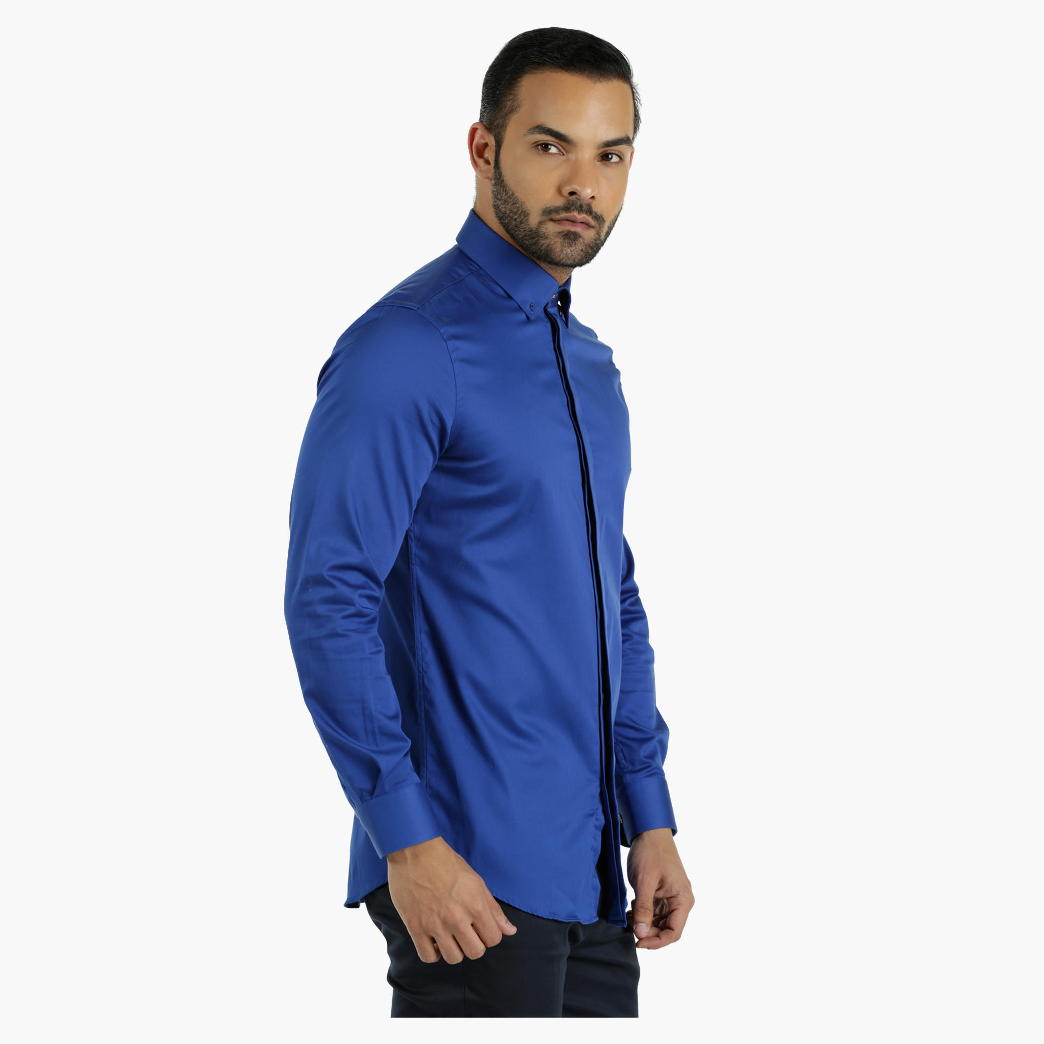 L'HOMME Cotton Dress Shirt in Regular Fit-men-clothing-shirts-image-3
