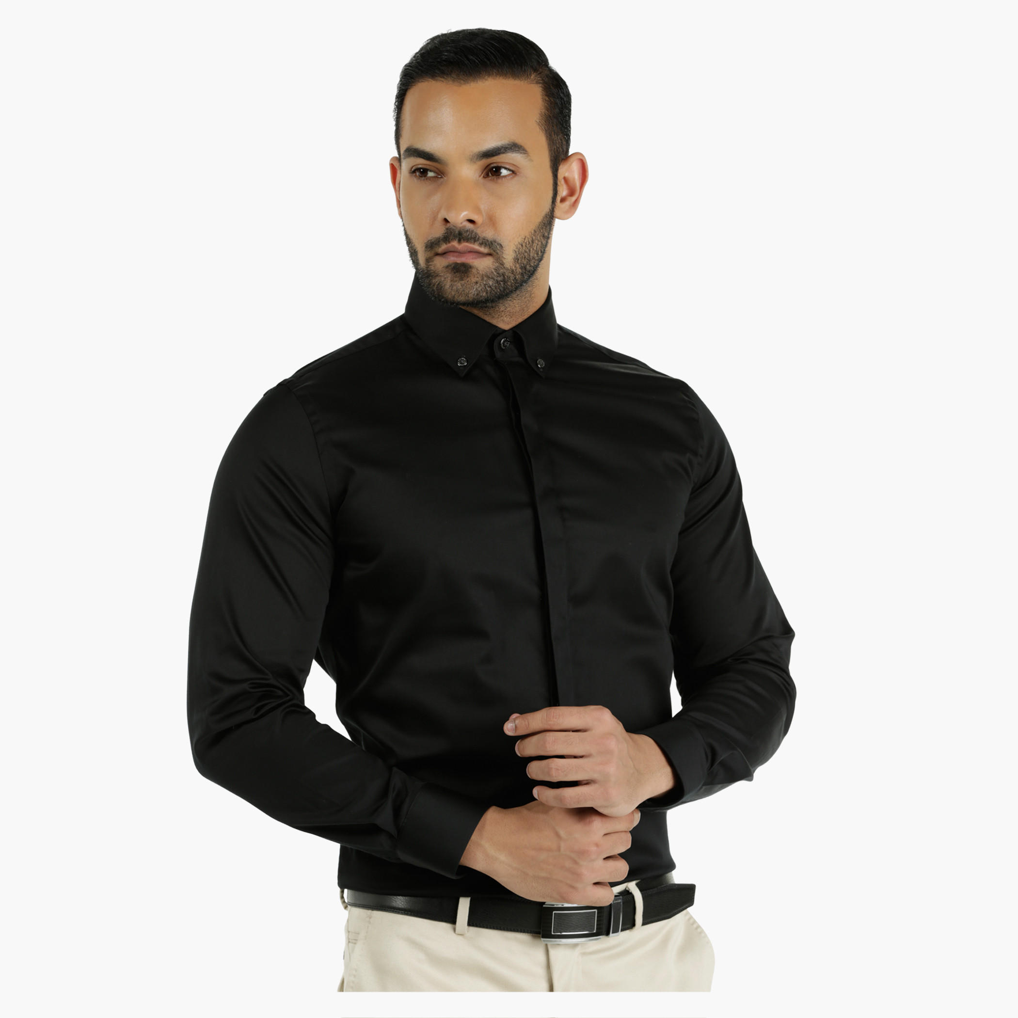 L'HOMME Cotton Dress Shirt in Regular Fit-men-clothing-shirts-image-6