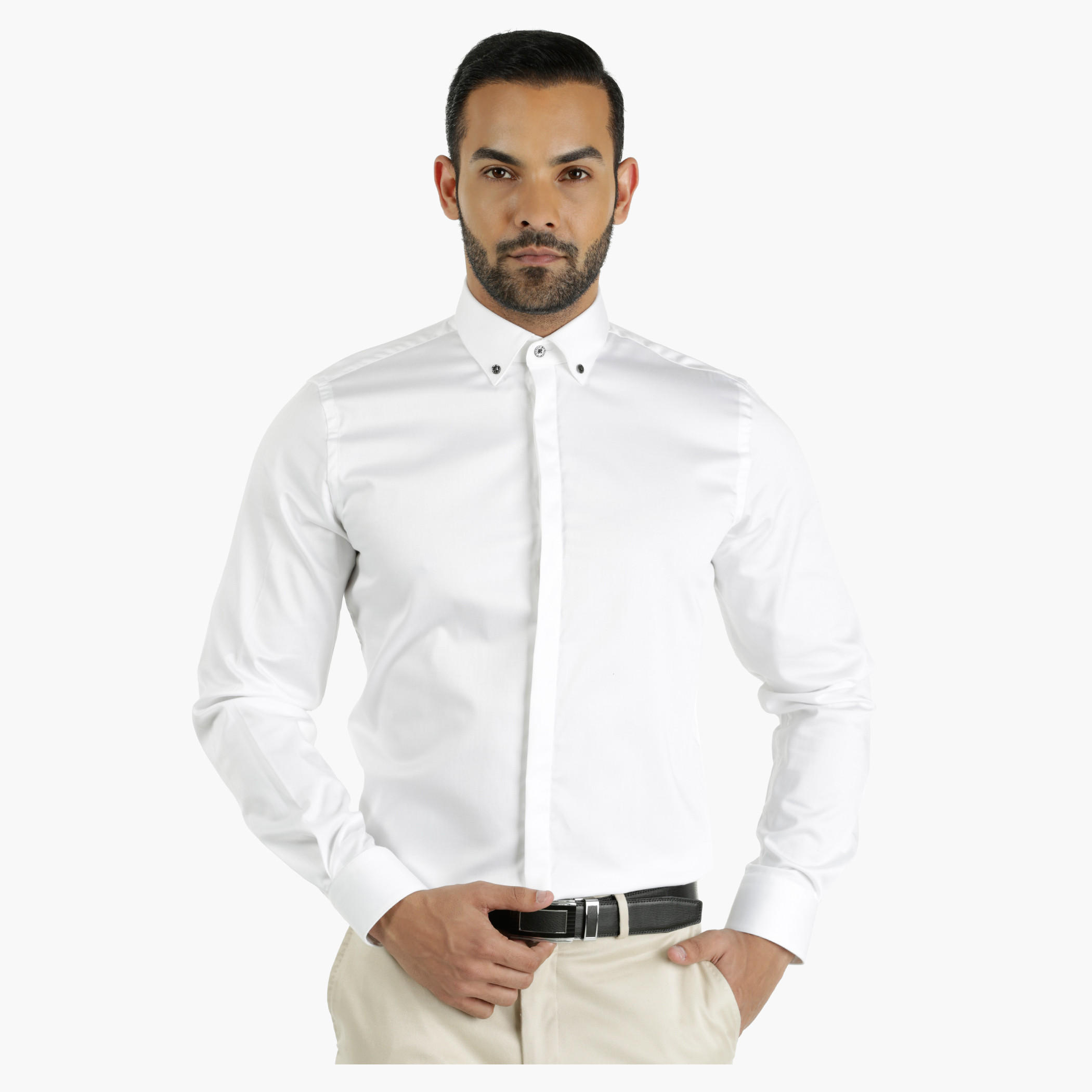 L'HOMME Cotton Dress Shirt in Regular Fit-men-clothing-shirts-image-11
