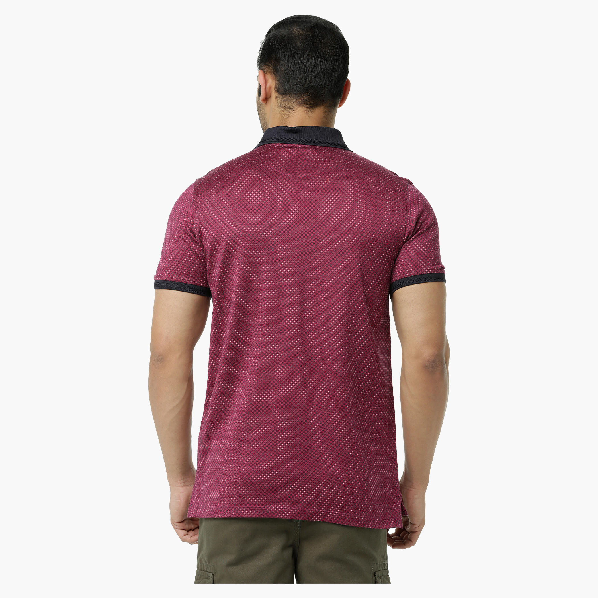 L'HOMME Jacquard Cotton Polo T-Shirt in Regular Fit-men-clothing-tshirtsandpolos-polos-image-2