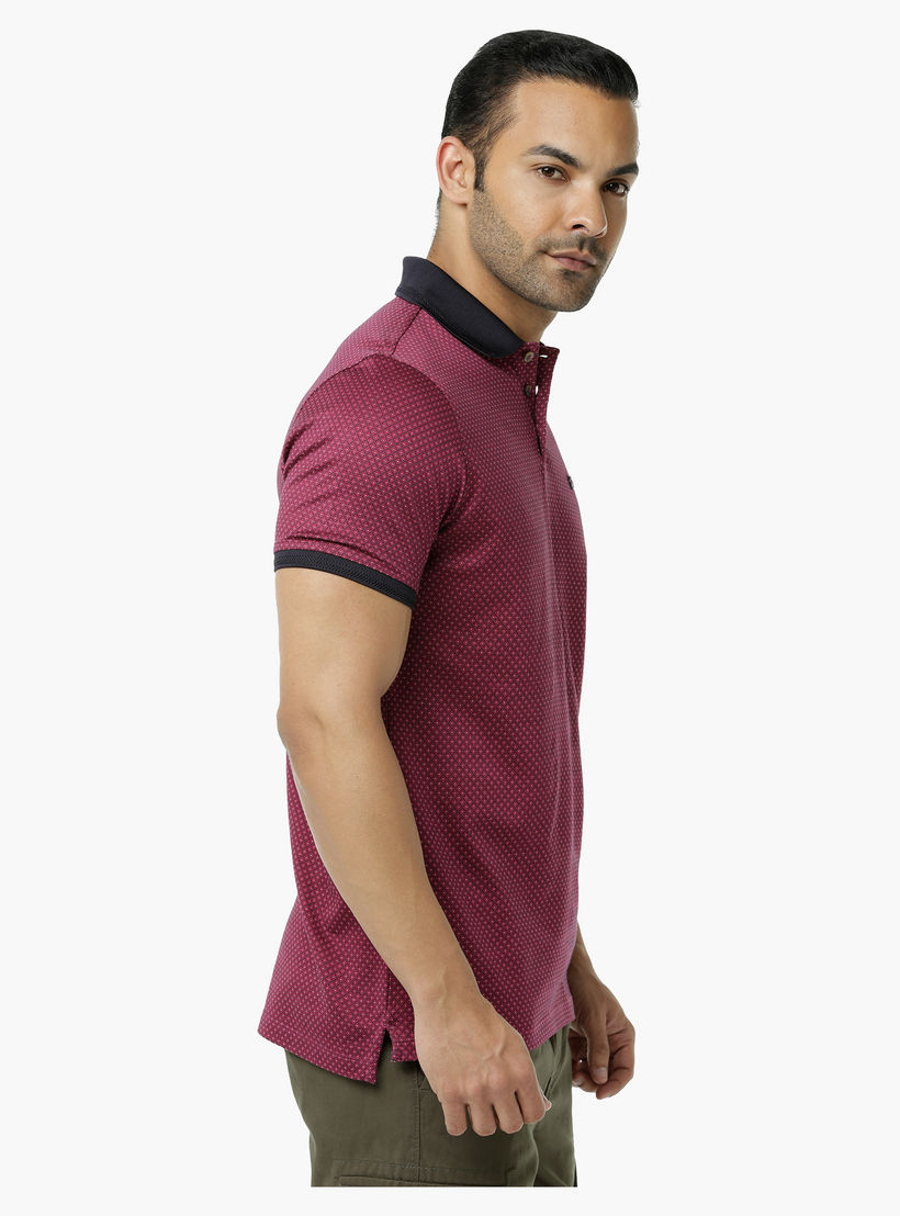 L'HOMME Jacquard Cotton Polo T-Shirt in Regular Fit-men-clothing-tshirtsandpolos-polos-image-3