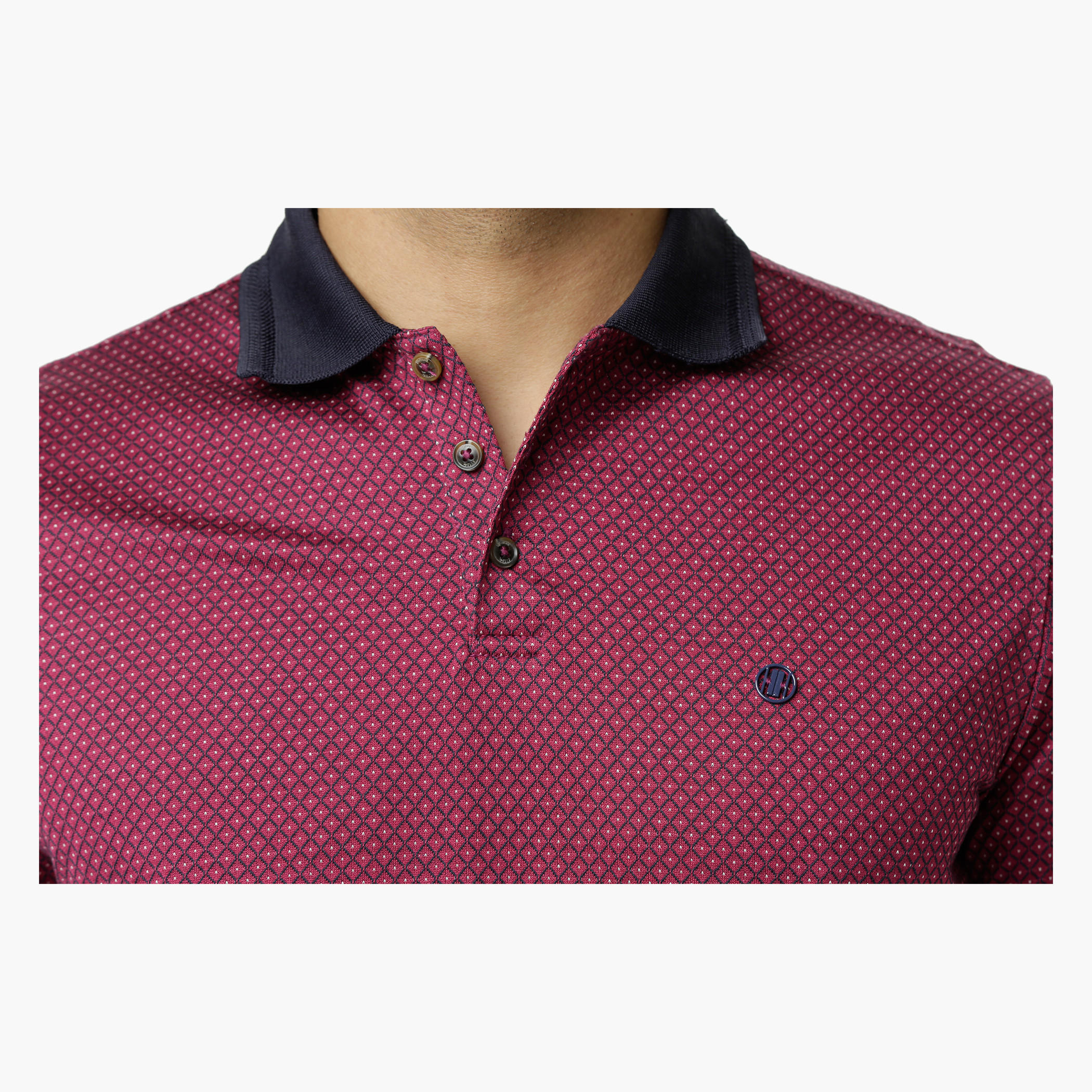 L'HOMME Jacquard Cotton Polo T-Shirt in Regular Fit-men-clothing-tshirtsandpolos-polos-image-4