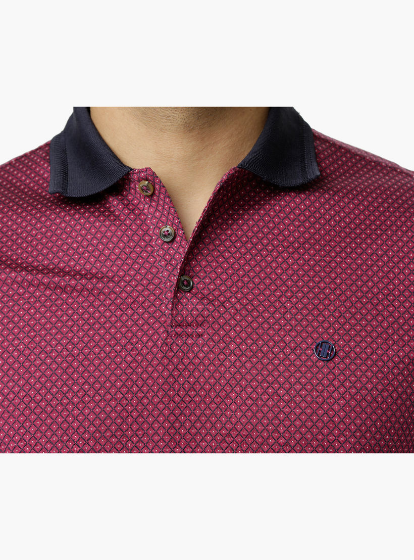 L'HOMME Jacquard Cotton Polo T-Shirt in Regular Fit-men-clothing-tshirtsandpolos-polos-image-4