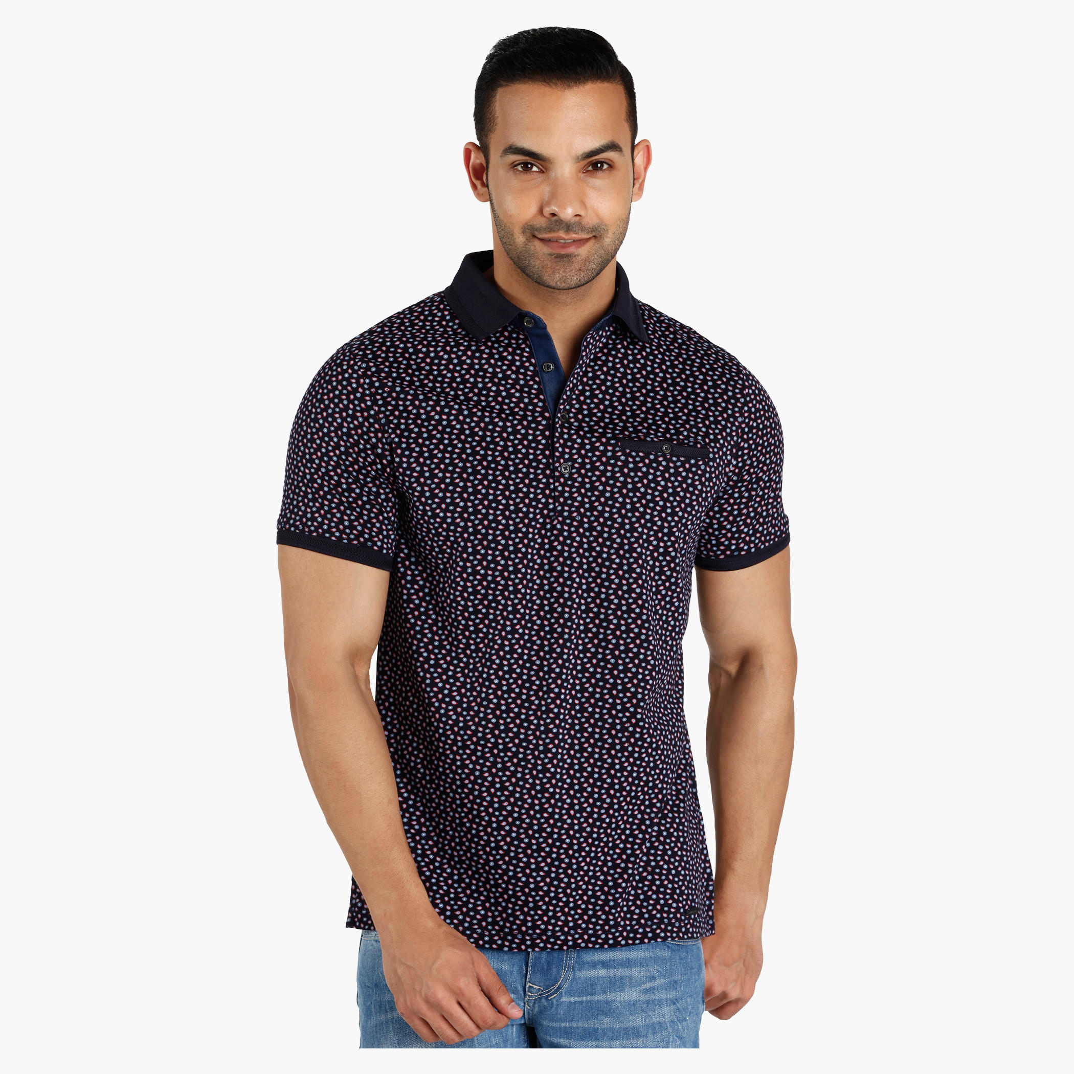 L' Homme Printed Polo Neck T-Shirt-men-clothing-tshirtsandpolos-polos-image-1