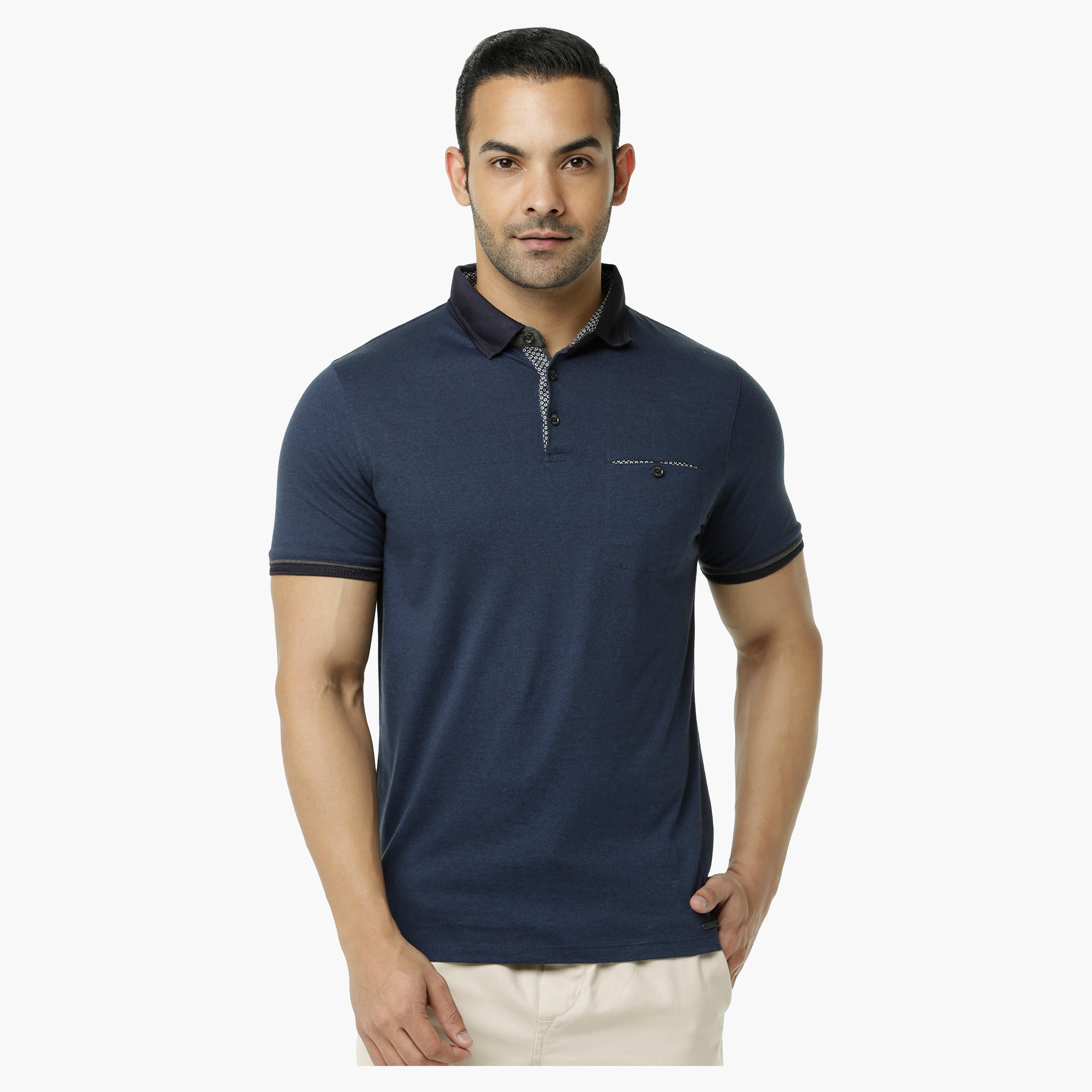 L'HOMME Cotton Polo T-Shirt in Regular Fit-men-clothing-tshirtsandpolos-polos-image-1