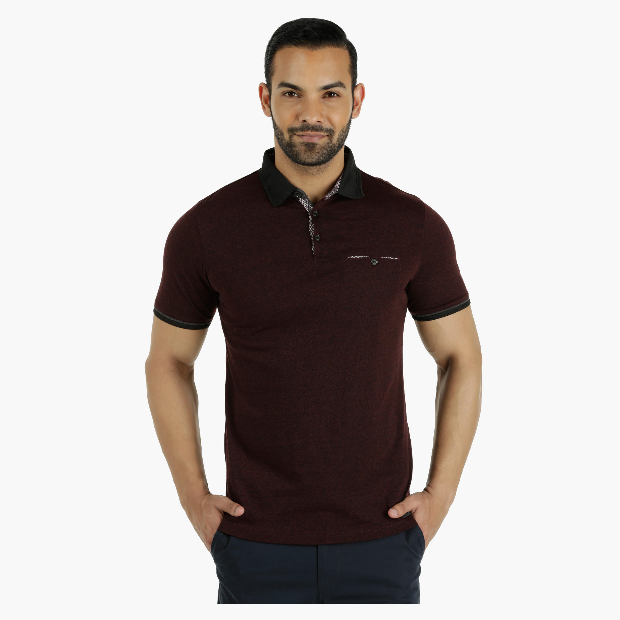 L'HOMME Cotton Polo T-Shirt in Regular Fit-men-clothing-tshirtsandpolos-polos-image-1