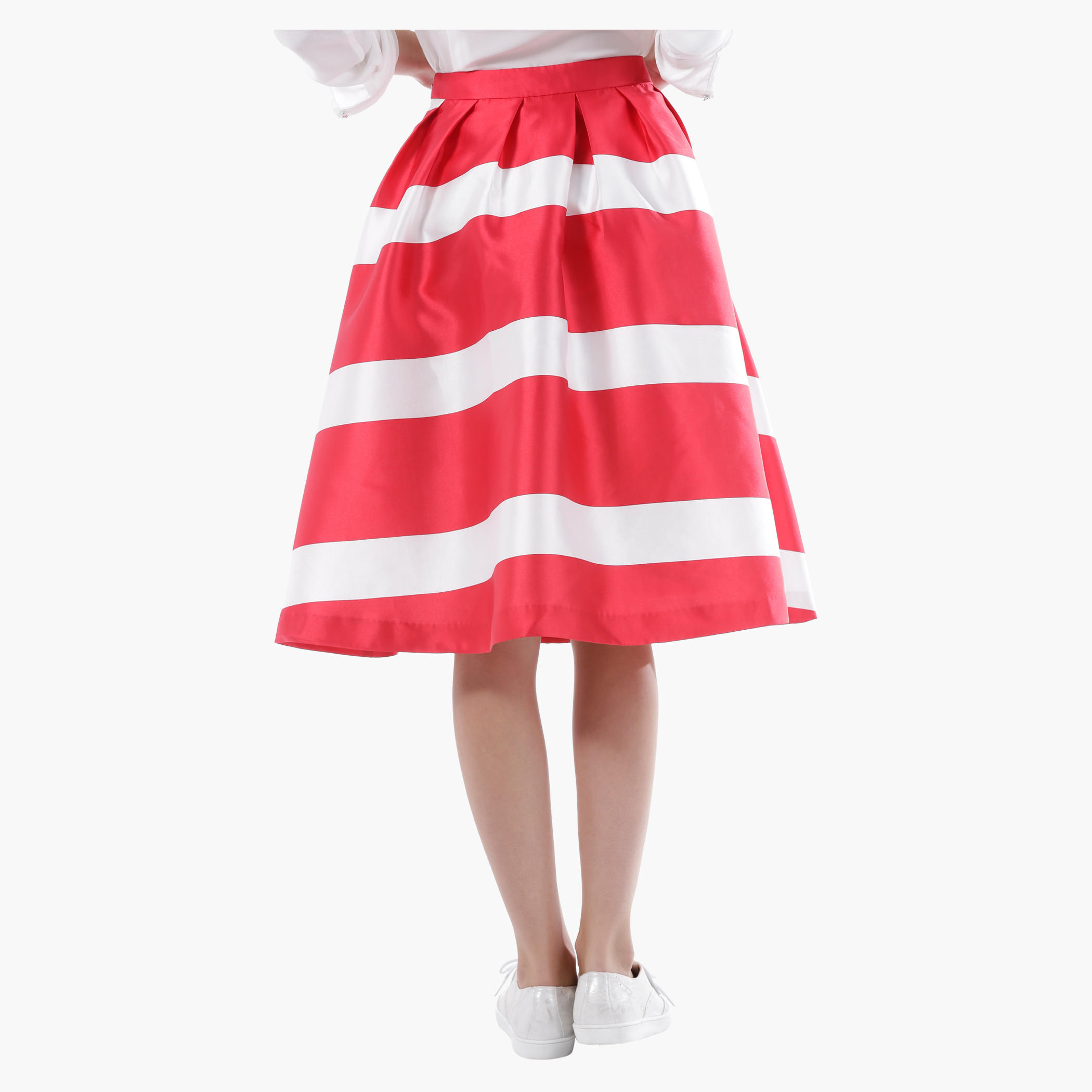 Elle Full Midi Skirt with Pleats and Stripes in Regular Fit-women-clothing-bottoms-skirts-image-2