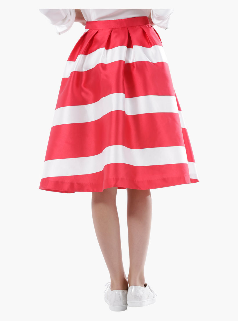 Elle Full Midi Skirt with Pleats and Stripes in Regular Fit-women-clothing-bottoms-skirts-image-2