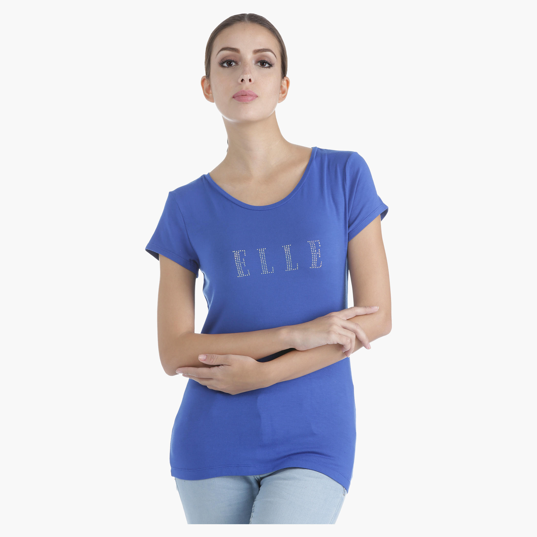 Elle Printed T-Shirt in Regular Fit-women-clothing-tshirts-image-1