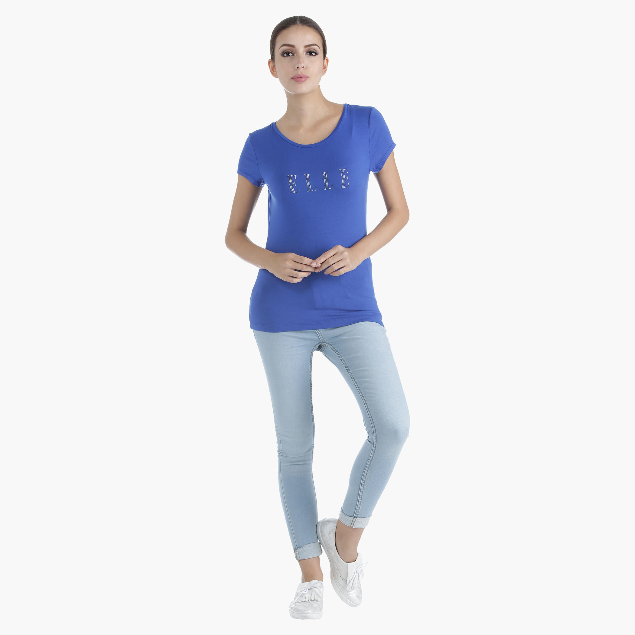 Elle Printed T-Shirt in Regular Fit-women-clothing-tshirts-image-5