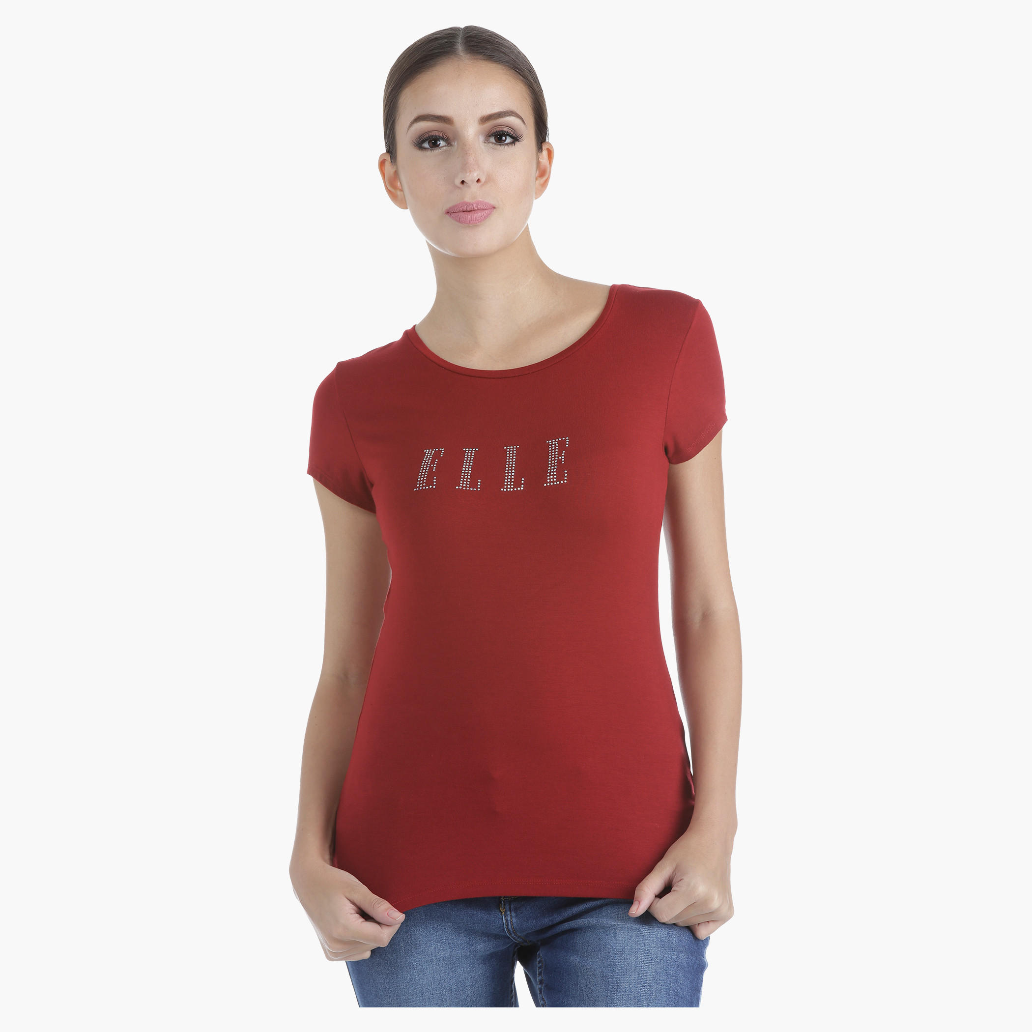 Elle Printed T-Shirt in Regular Fit-women-clothing-tshirts-image-6