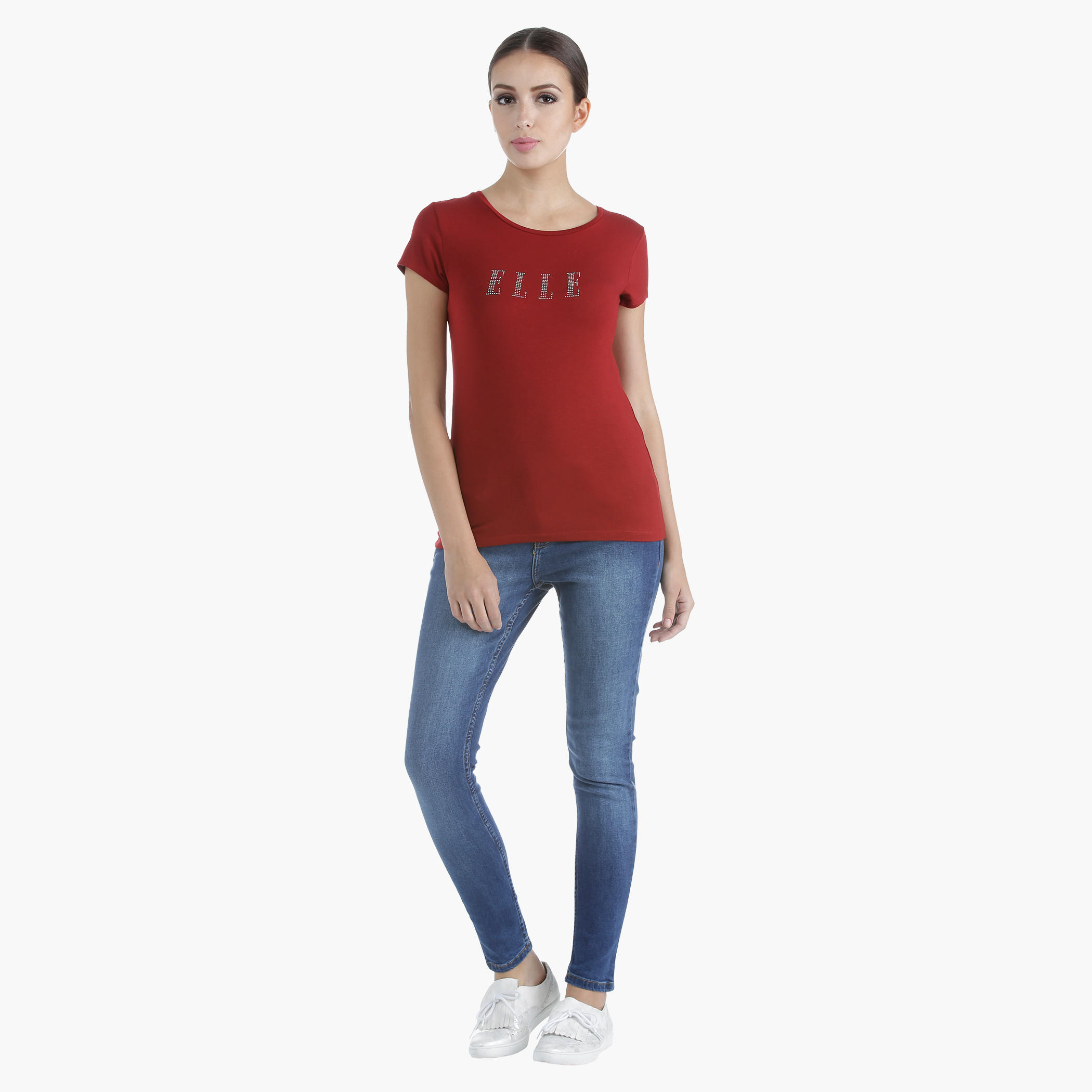 Elle Printed T-Shirt in Regular Fit-women-clothing-tshirts-image-10
