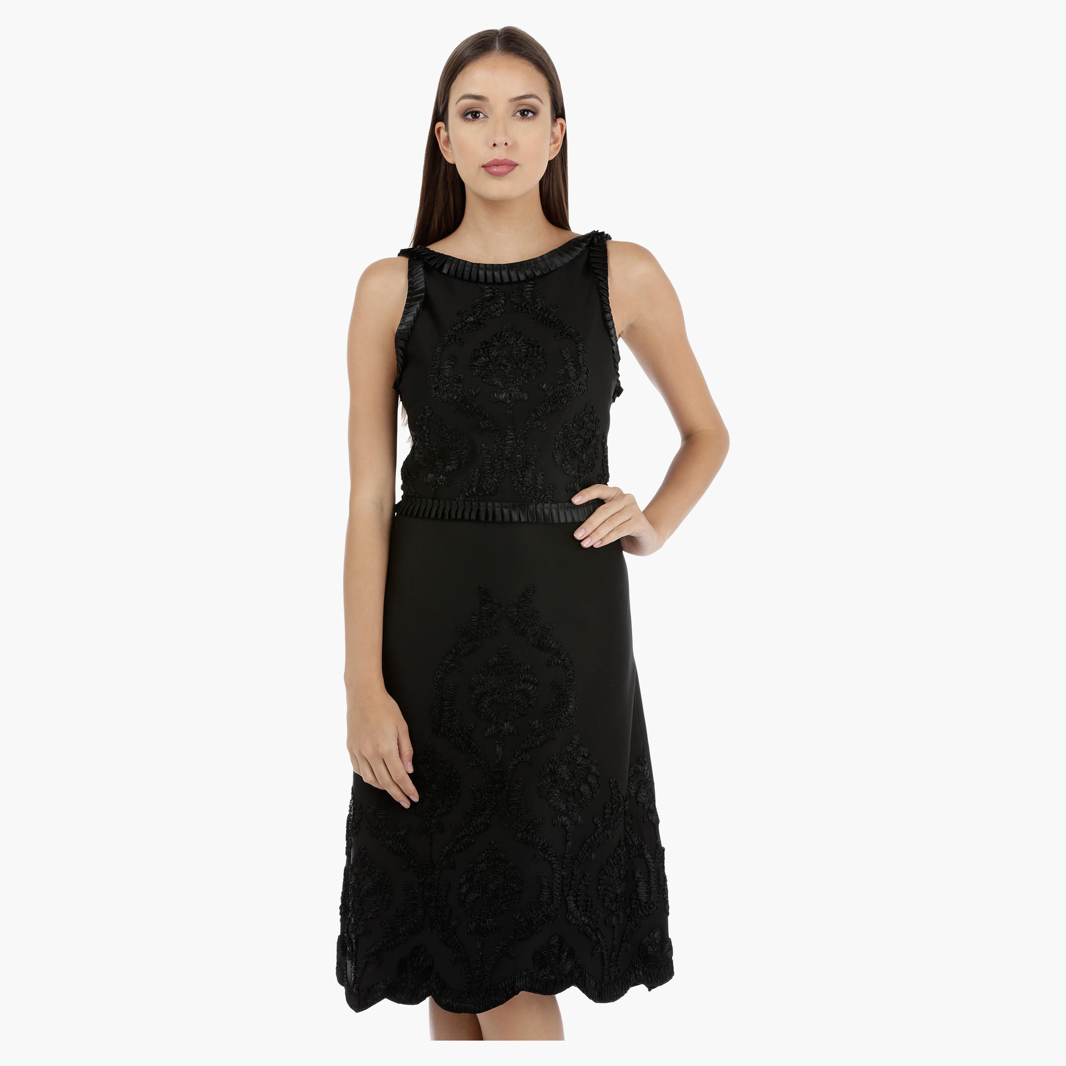 Elle Embroidered Scuba Dress-women-clothing-dresses-image-1