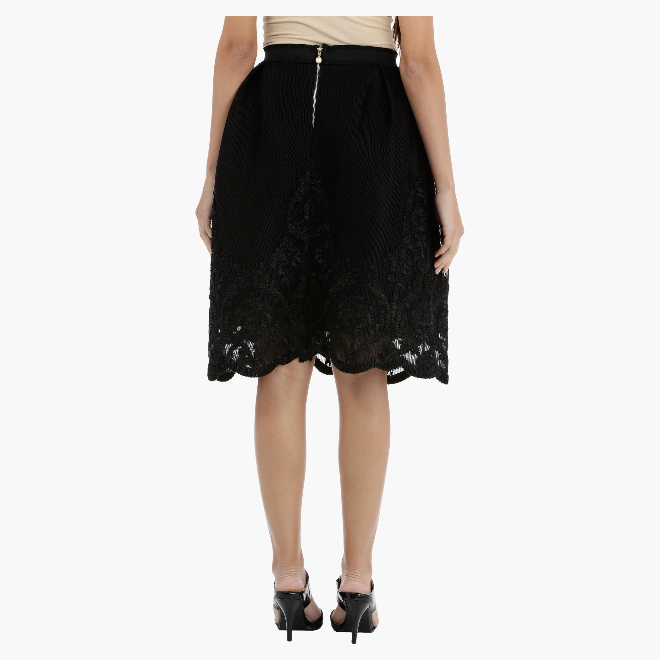 Elle Mesh Embroidered High Waist Skirt-women-clothing-bottoms-skirts-image-2