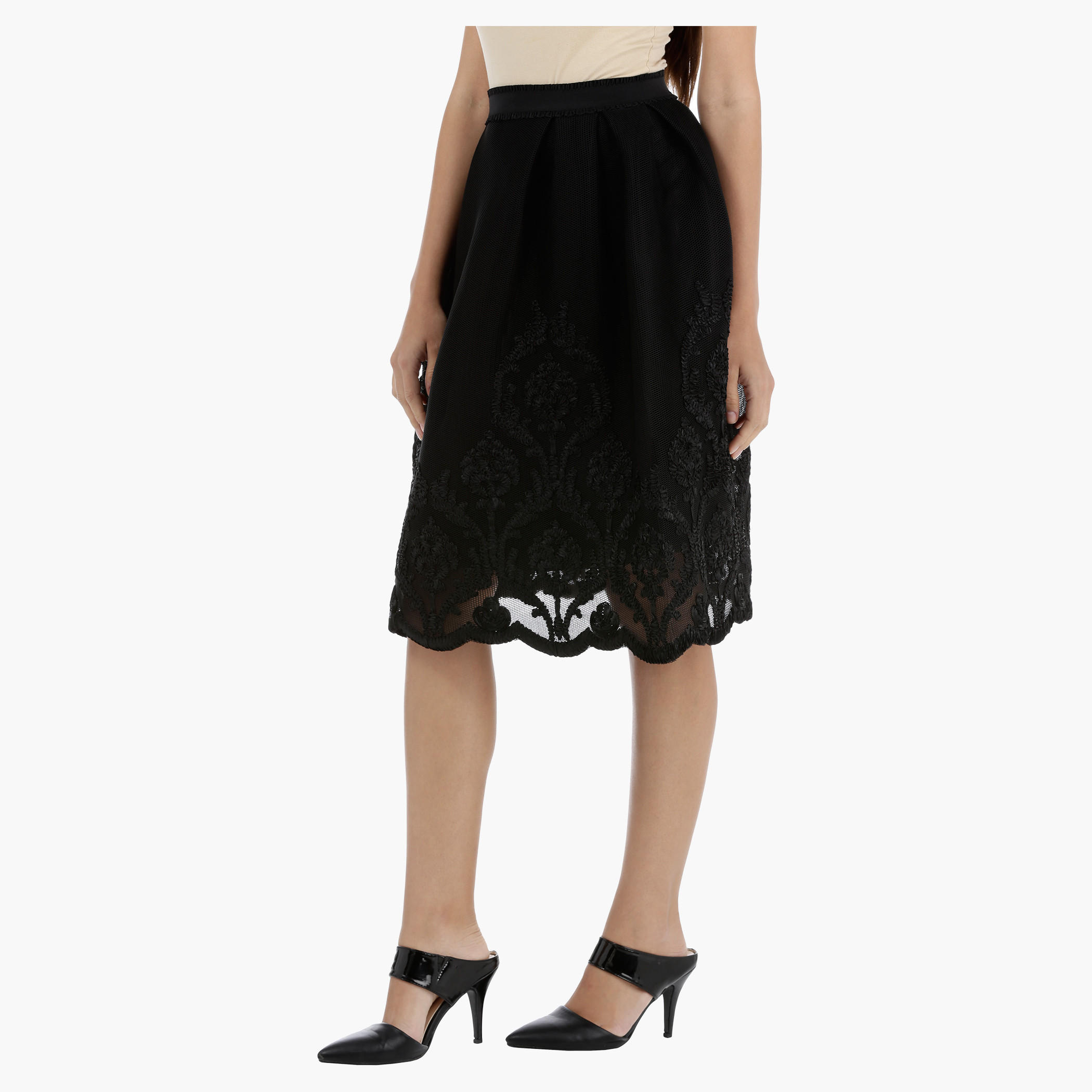 Elle Mesh Embroidered High Waist Skirt-women-clothing-bottoms-skirts-image-3