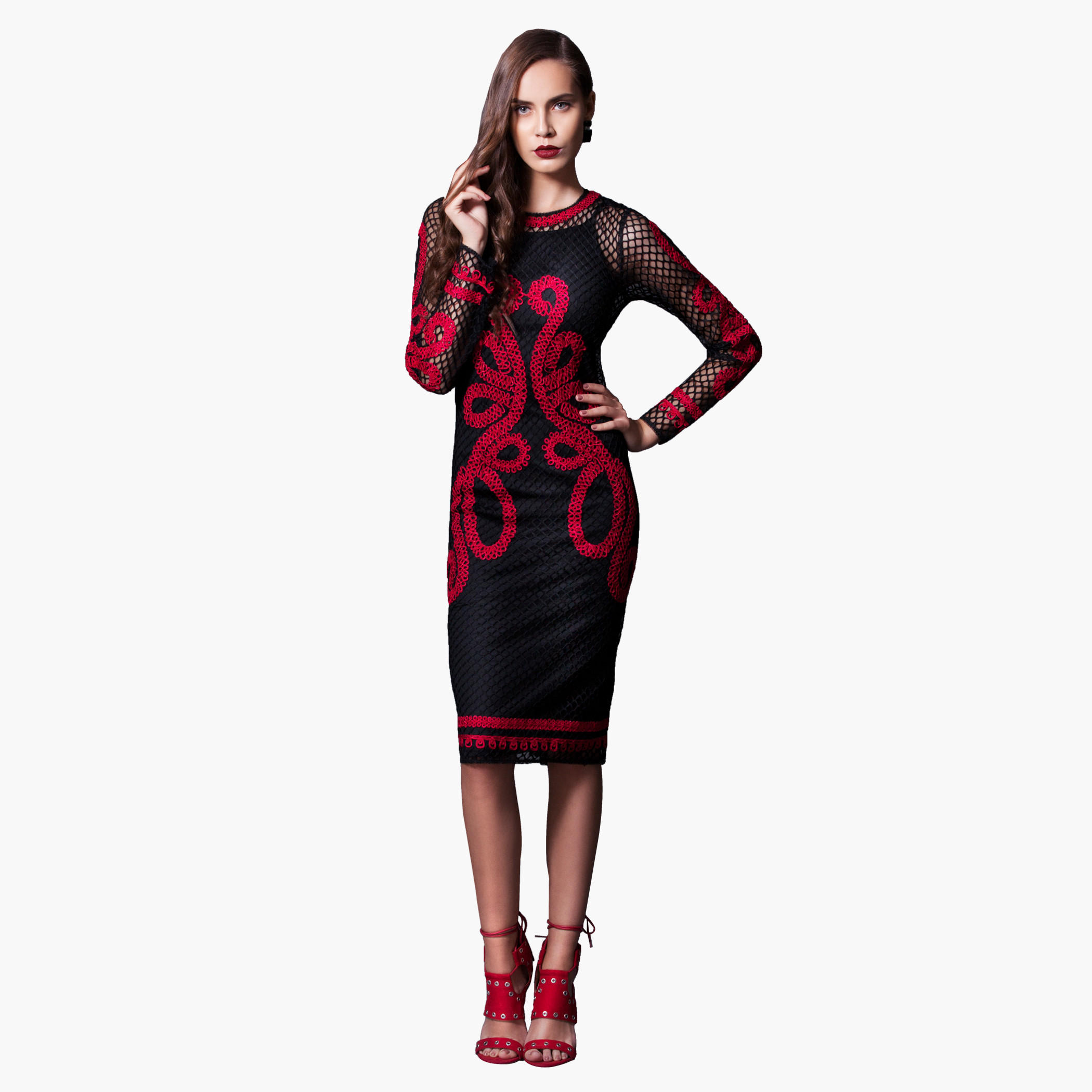 Elle Cord Embroidered Midi Dress-women-clothing-dresses-image-1