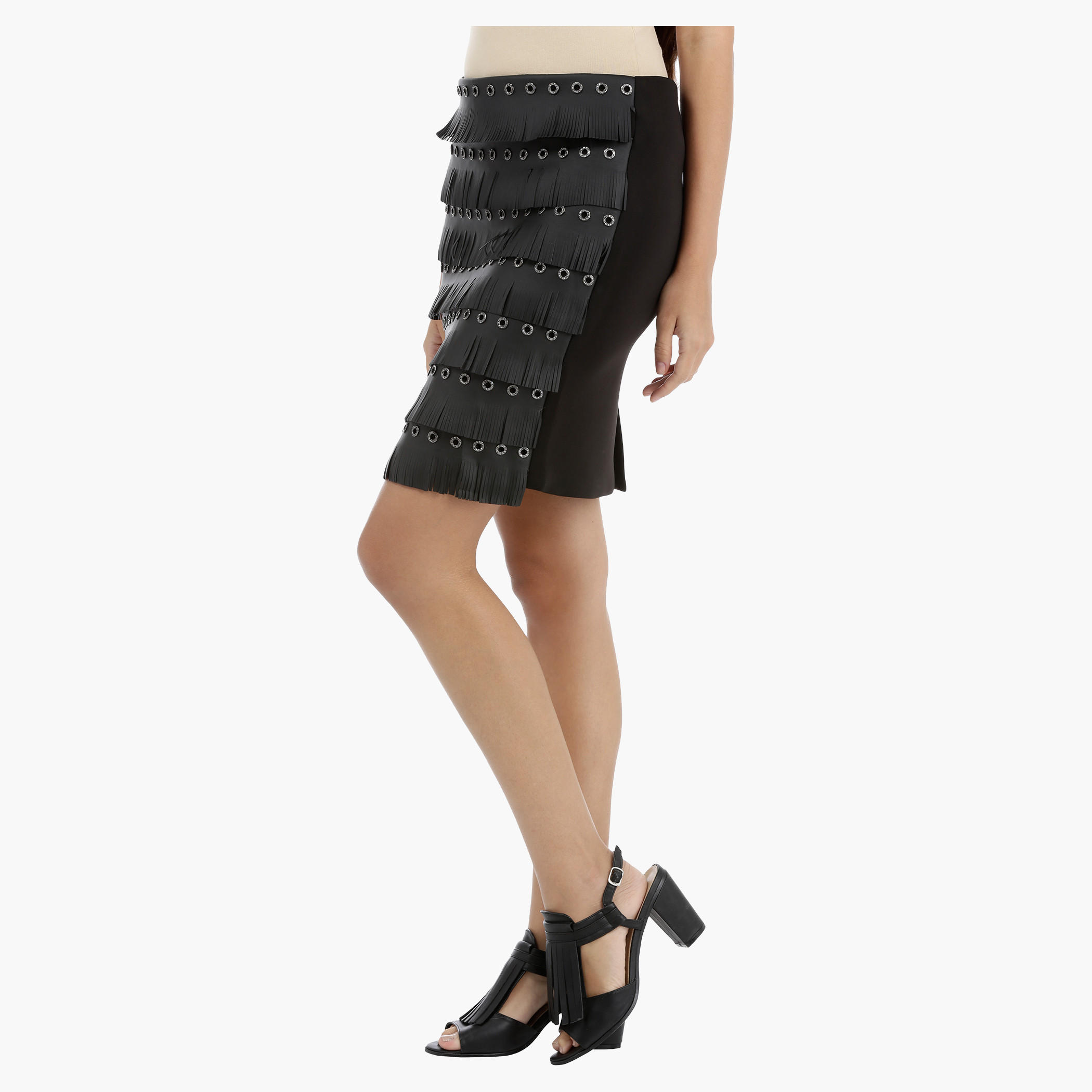 Elle Embellished Pencil Skirt with Fringe Detail-women-clothing-bottoms-skirts-image-4
