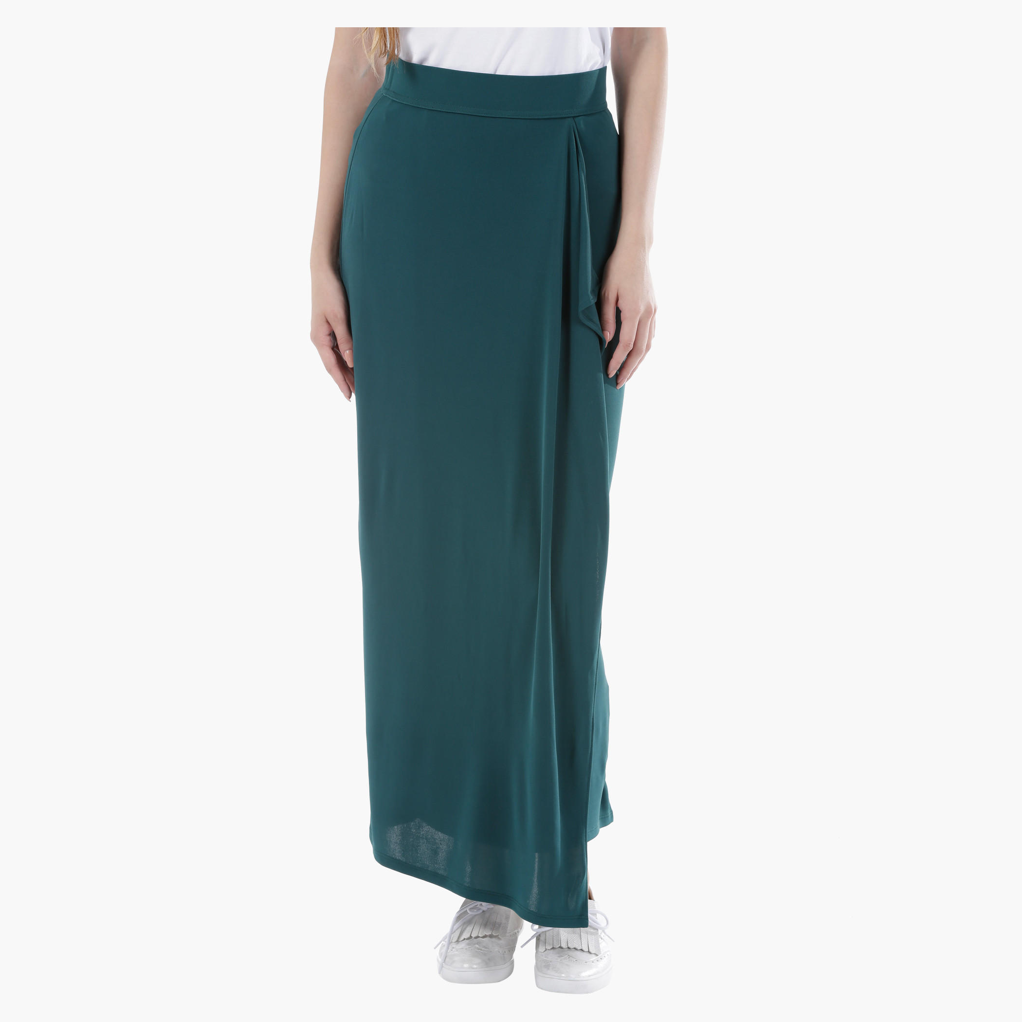 Elle Maxi Wrap Skirt with High Waist and Cascade in Regular Fit-women-clothing-bottoms-skirts-image-1