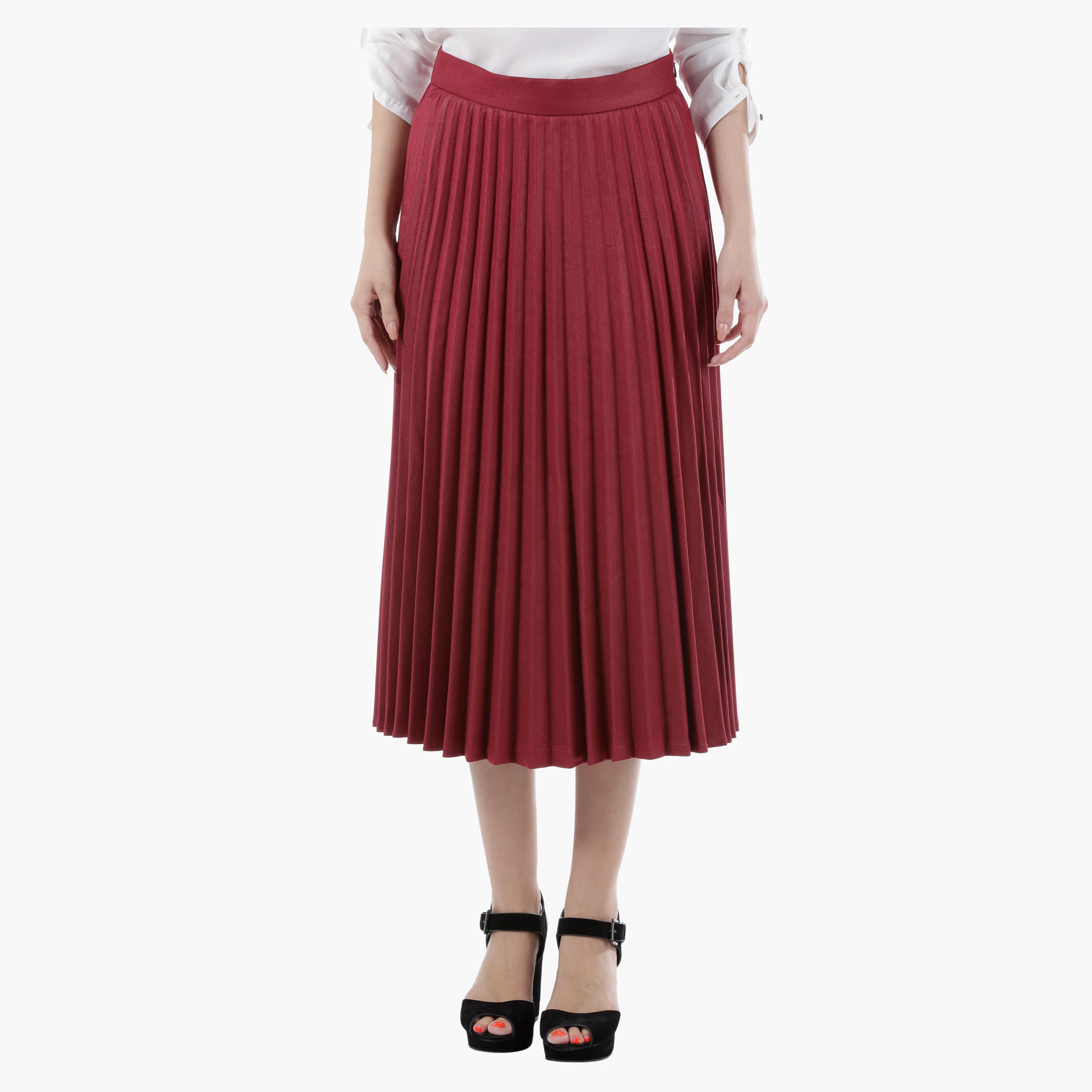 Elle Midi Skirt with Pleats in Regular Fit-women-clothing-bottoms-skirts-image-1