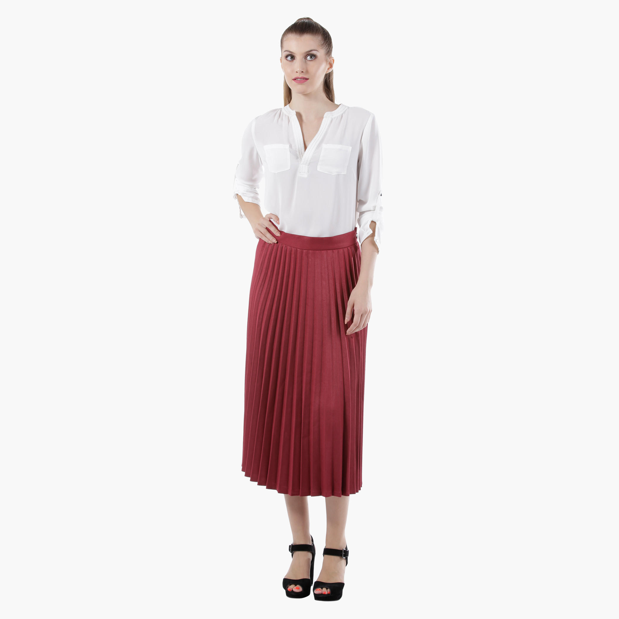 Elle Midi Skirt with Pleats in Regular Fit-women-clothing-bottoms-skirts-image-5