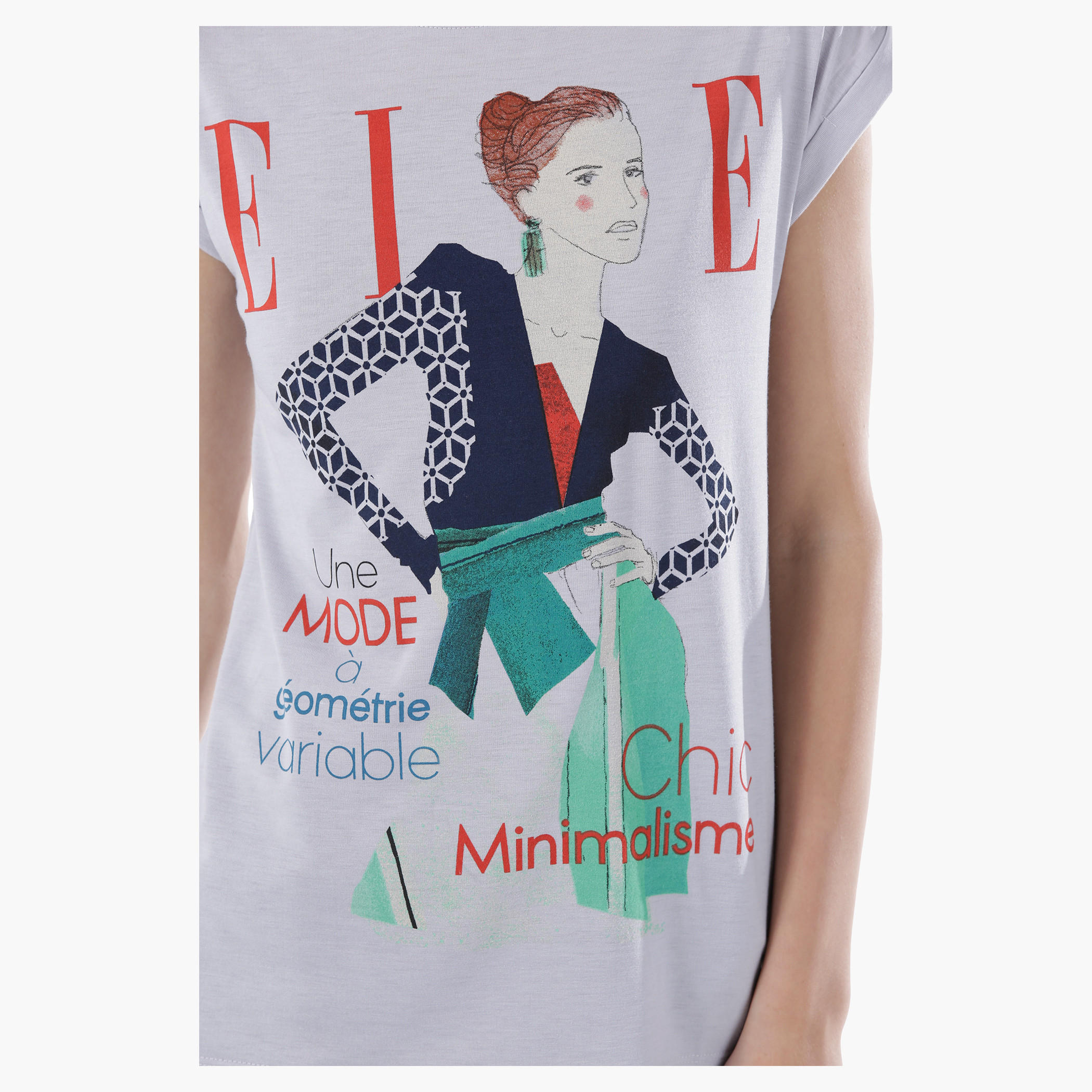 Elle Graphic Print T-Shit with Short Sleeves-women-clothing-tshirts-image-4