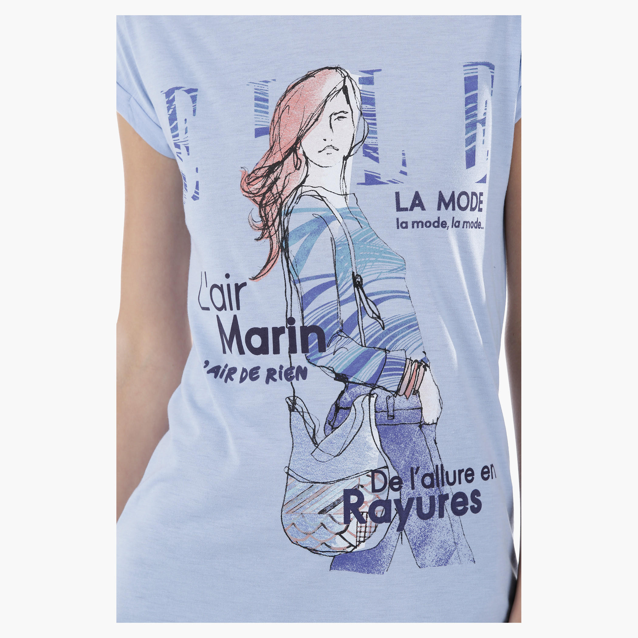 Elle Graphic Print T-Shit with Short Sleeves-women-clothing-tshirts-image-13