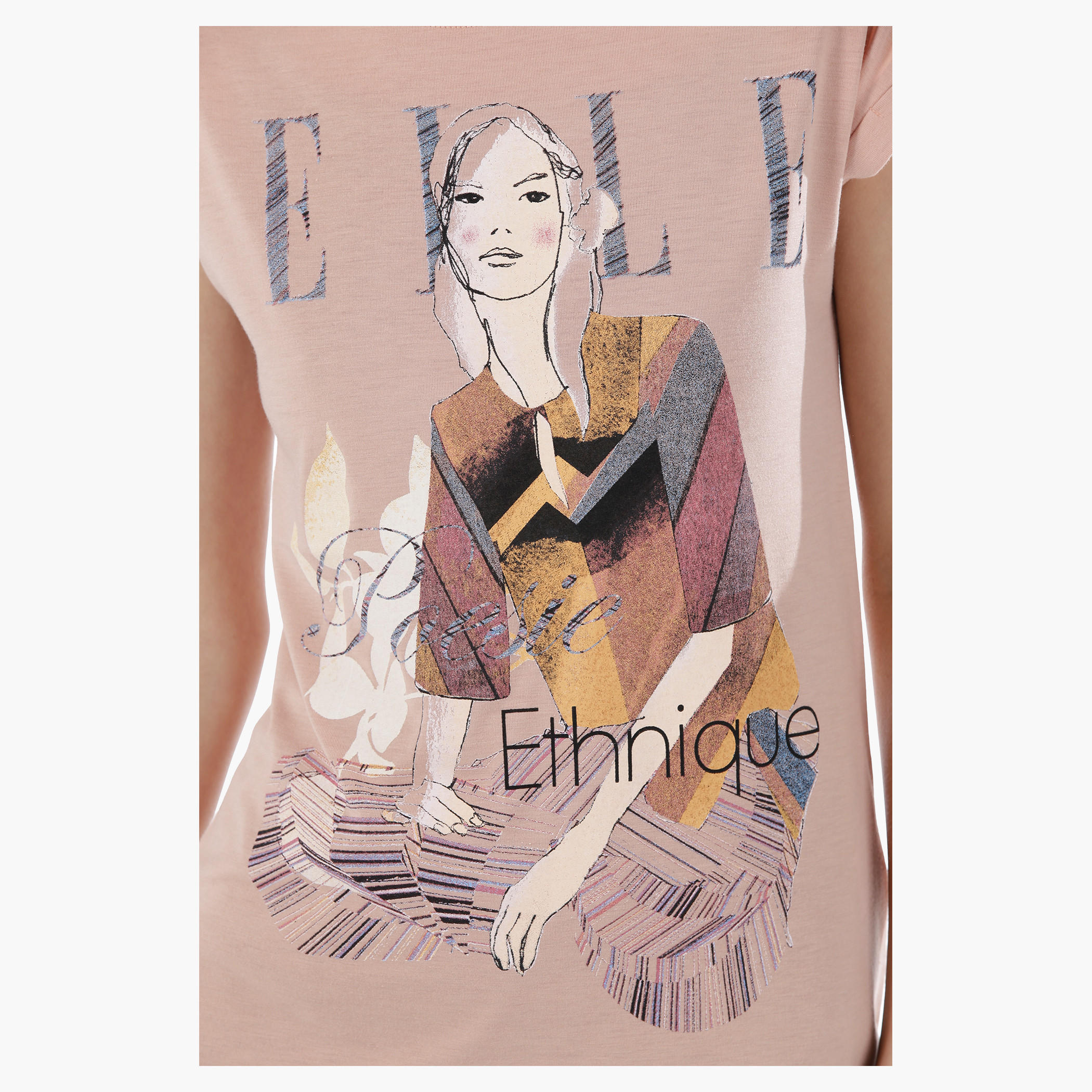 Elle Graphic Print T-Shit with Short Sleeves-women-clothing-tshirts-image-18