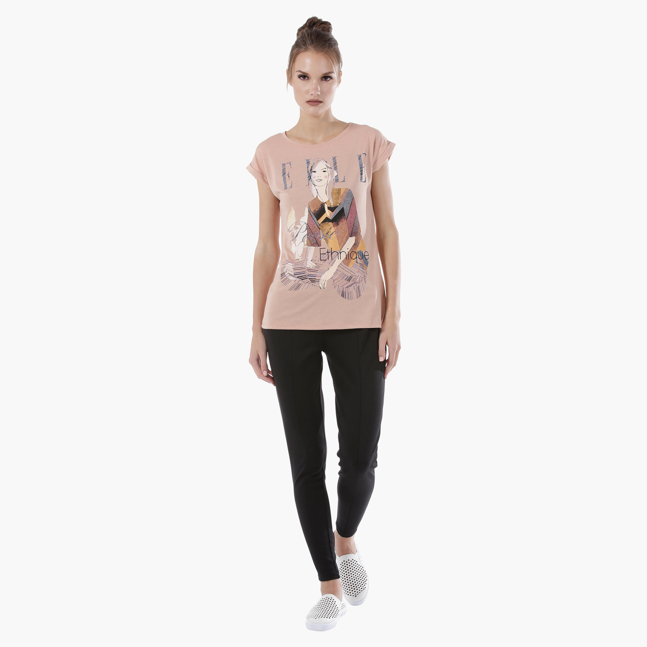 Elle Graphic Print T-Shit with Short Sleeves-women-clothing-tshirts-image-19