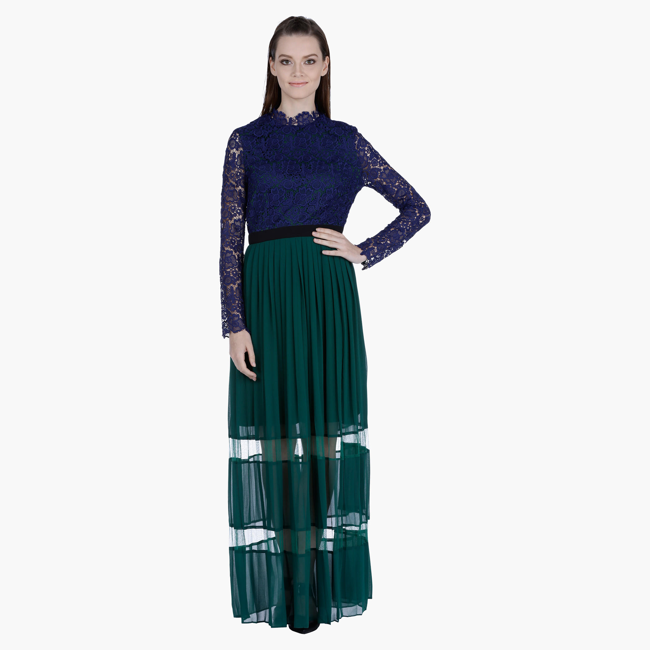 Elle Lace Top Maxi Dress with Pleats-women-clothing-dresses-image-4