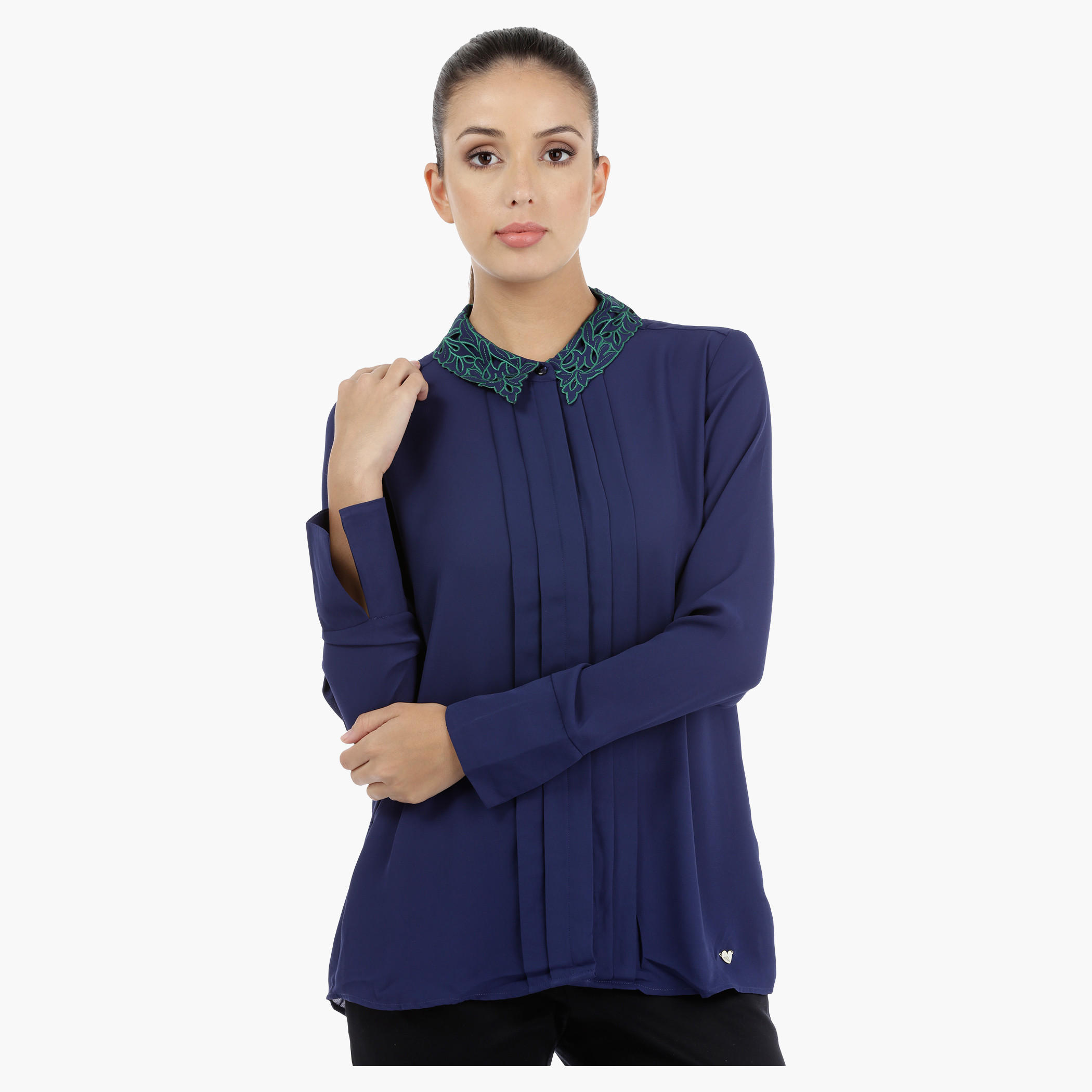 Elle Long Sleeves Shirt with Embroidered Collar-women-clothing-shirtsandblouses-blouses-image-1