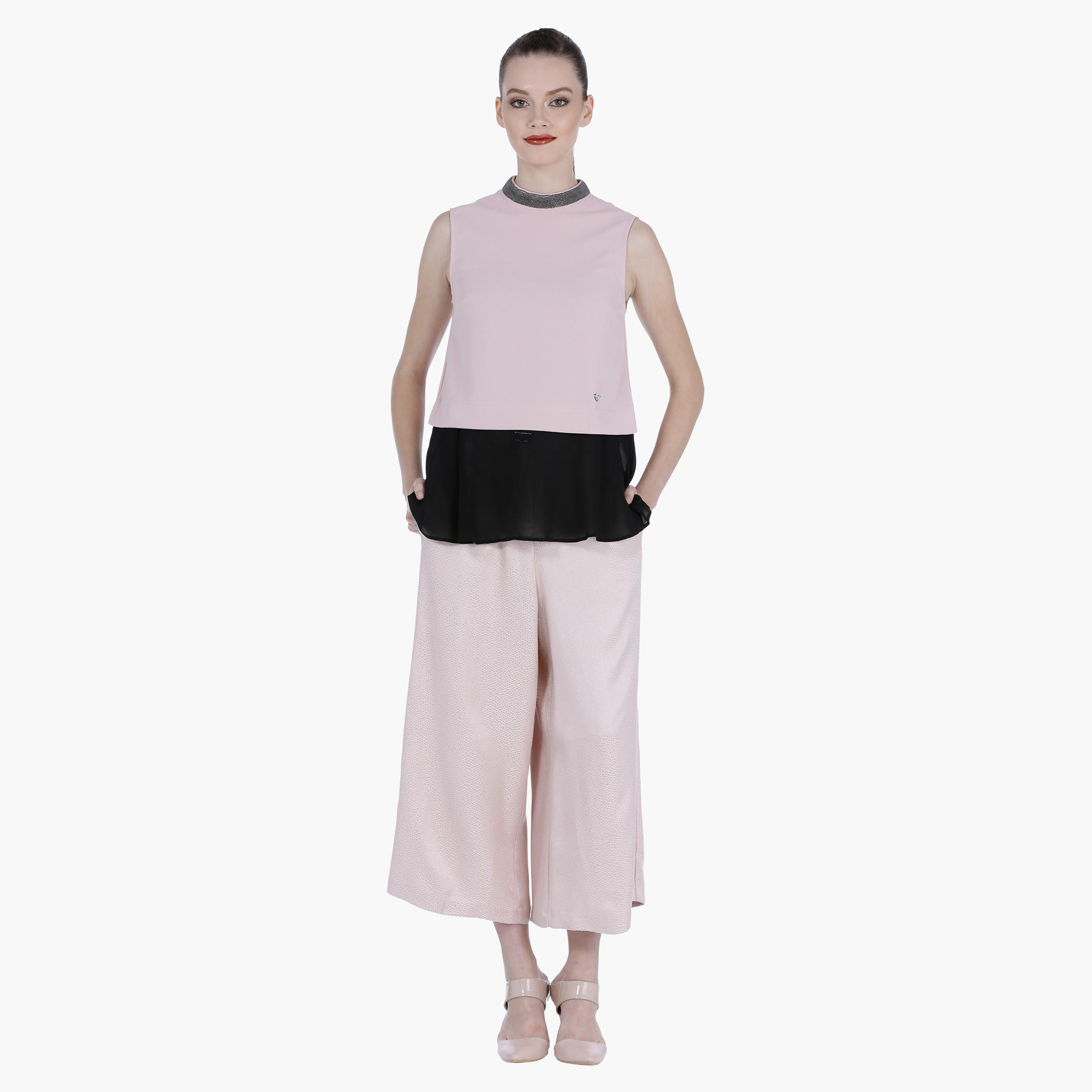 Elle Sleeveless Dual Tone Top-women-clothing-shirtsandblouses-blouses-image-1