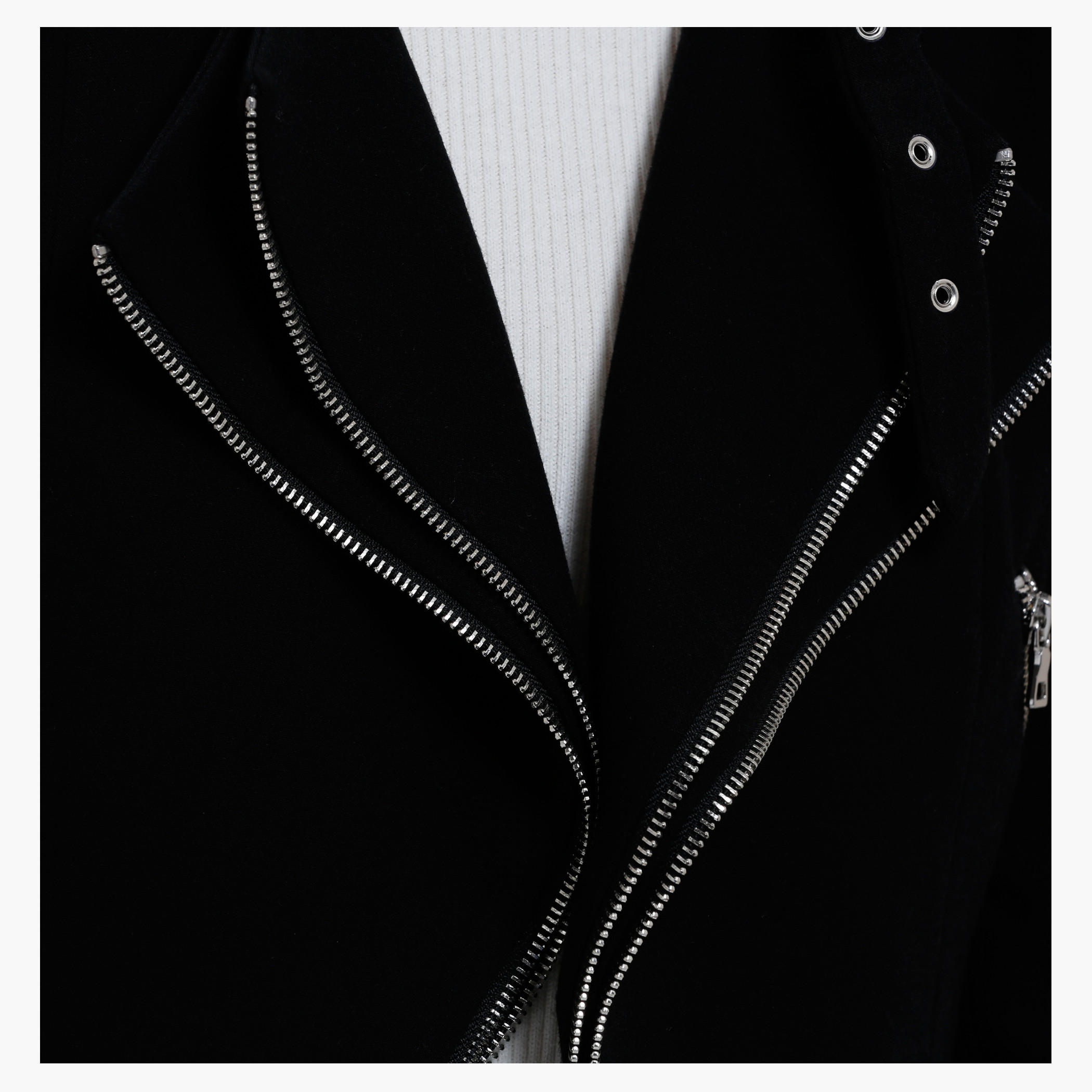 Elle Crop Jacket with Zip Detail and Long Sleeves-women-winterwear-coatsandjackets-jackets-image-4