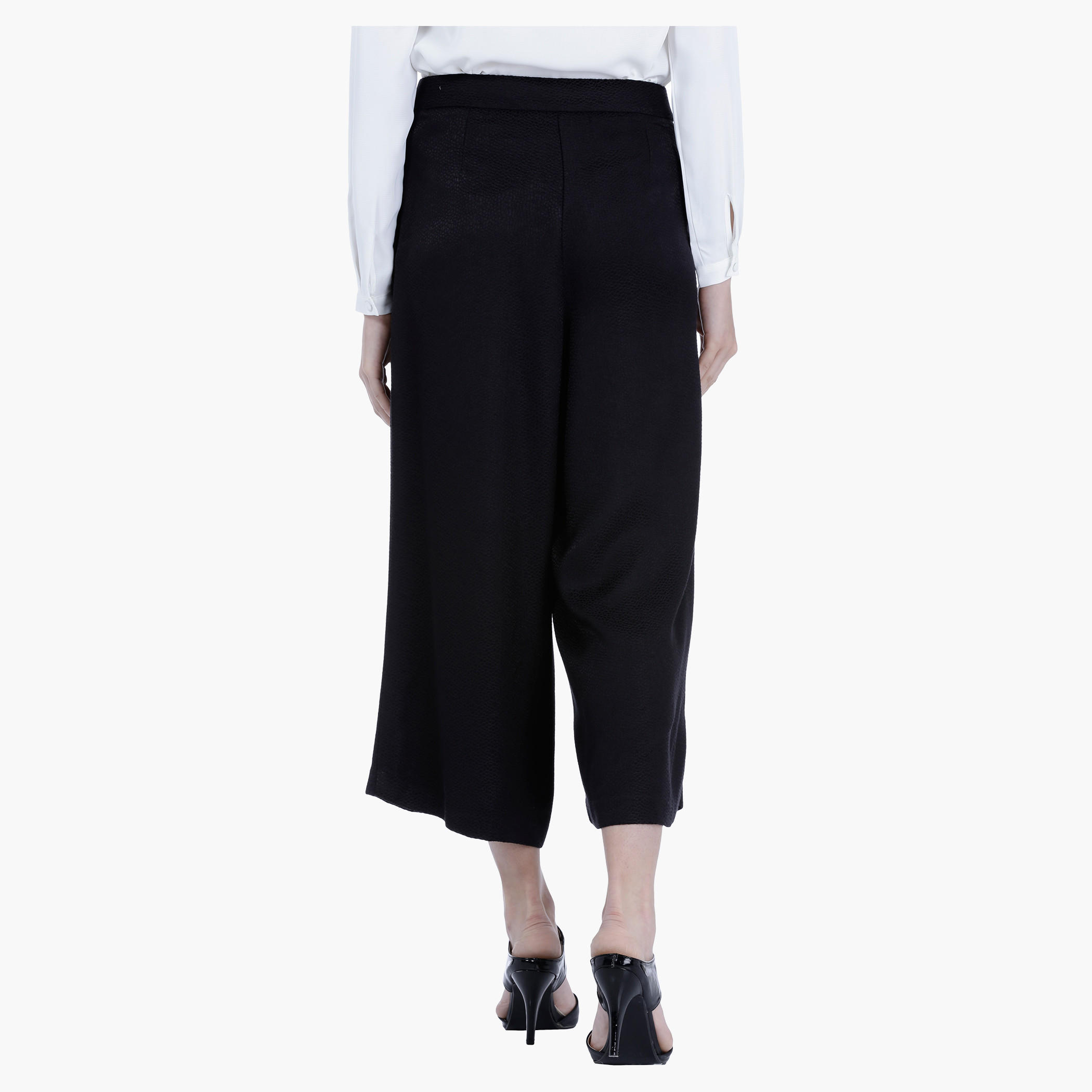 Elle Textured Culottes with Twist Button Closure-women-clothing-bottoms-trousers-image-2