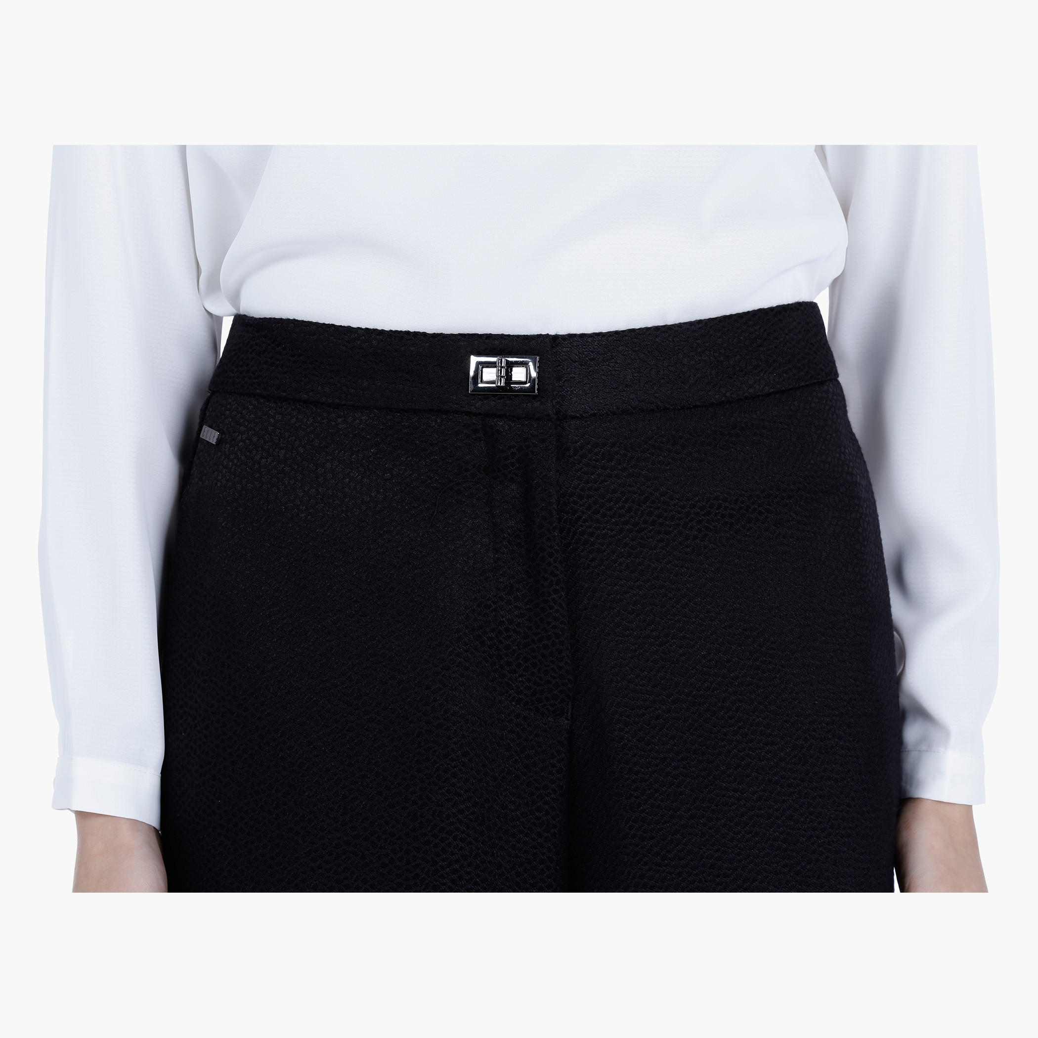 Elle Textured Culottes with Twist Button Closure-women-clothing-bottoms-trousers-image-4