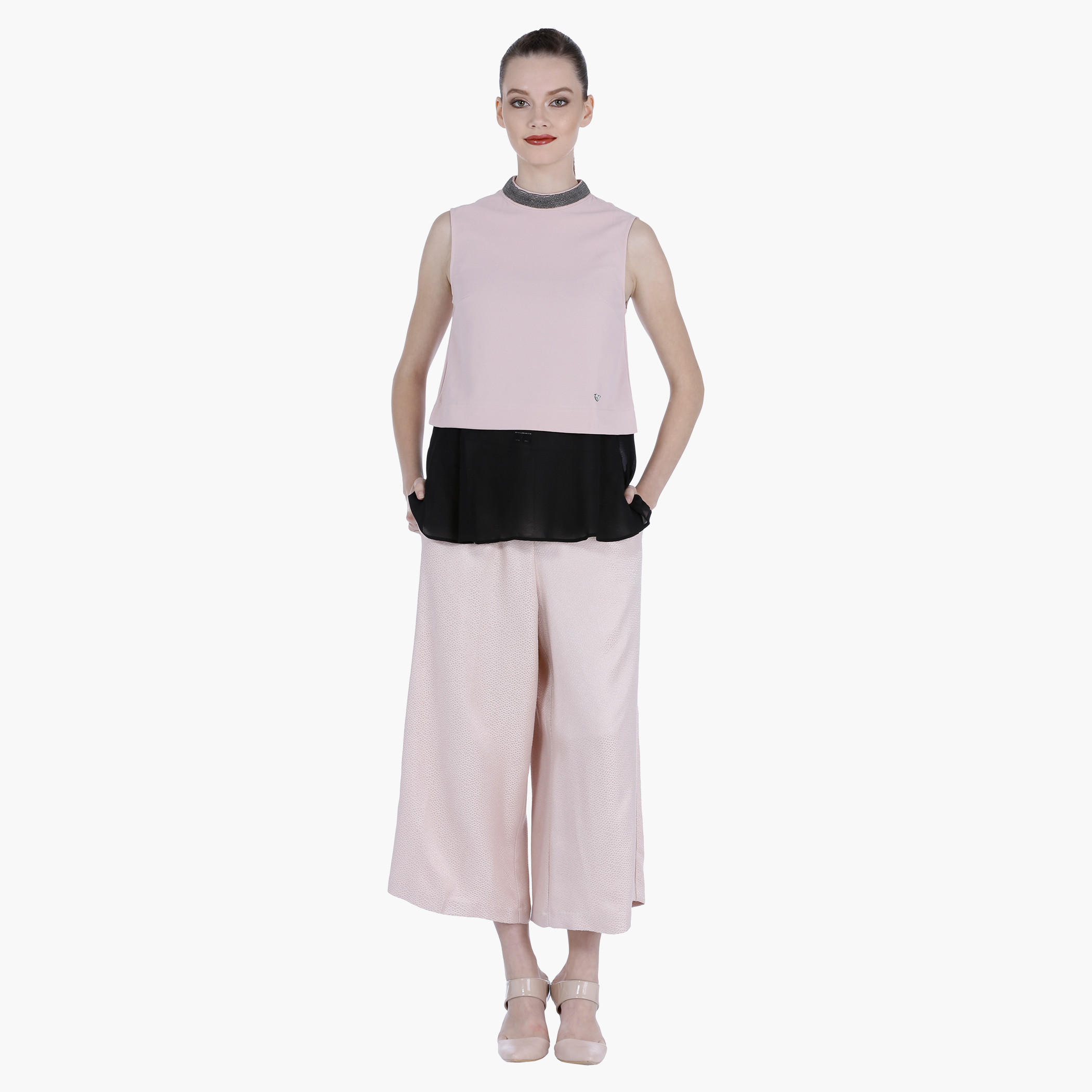 Elle Textured Culottes with Twist Button Closure-women-clothing-bottoms-trousers-image-10