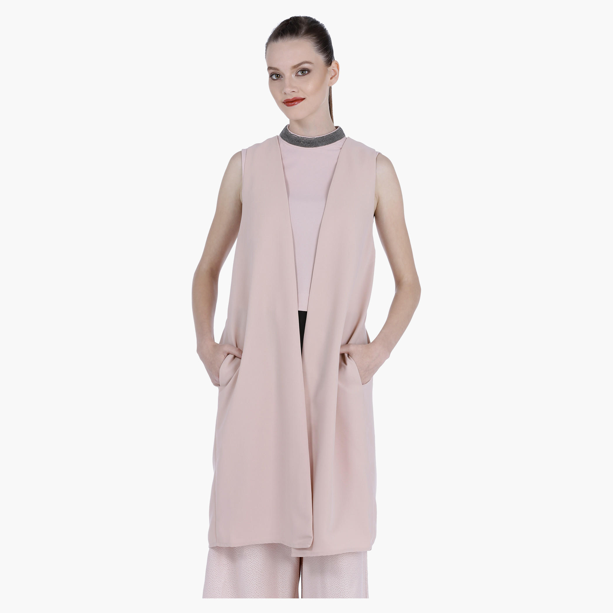 Elle Sleeveless Jacket with Open Front-women-winterwear-coatsandjackets-jackets-image-1