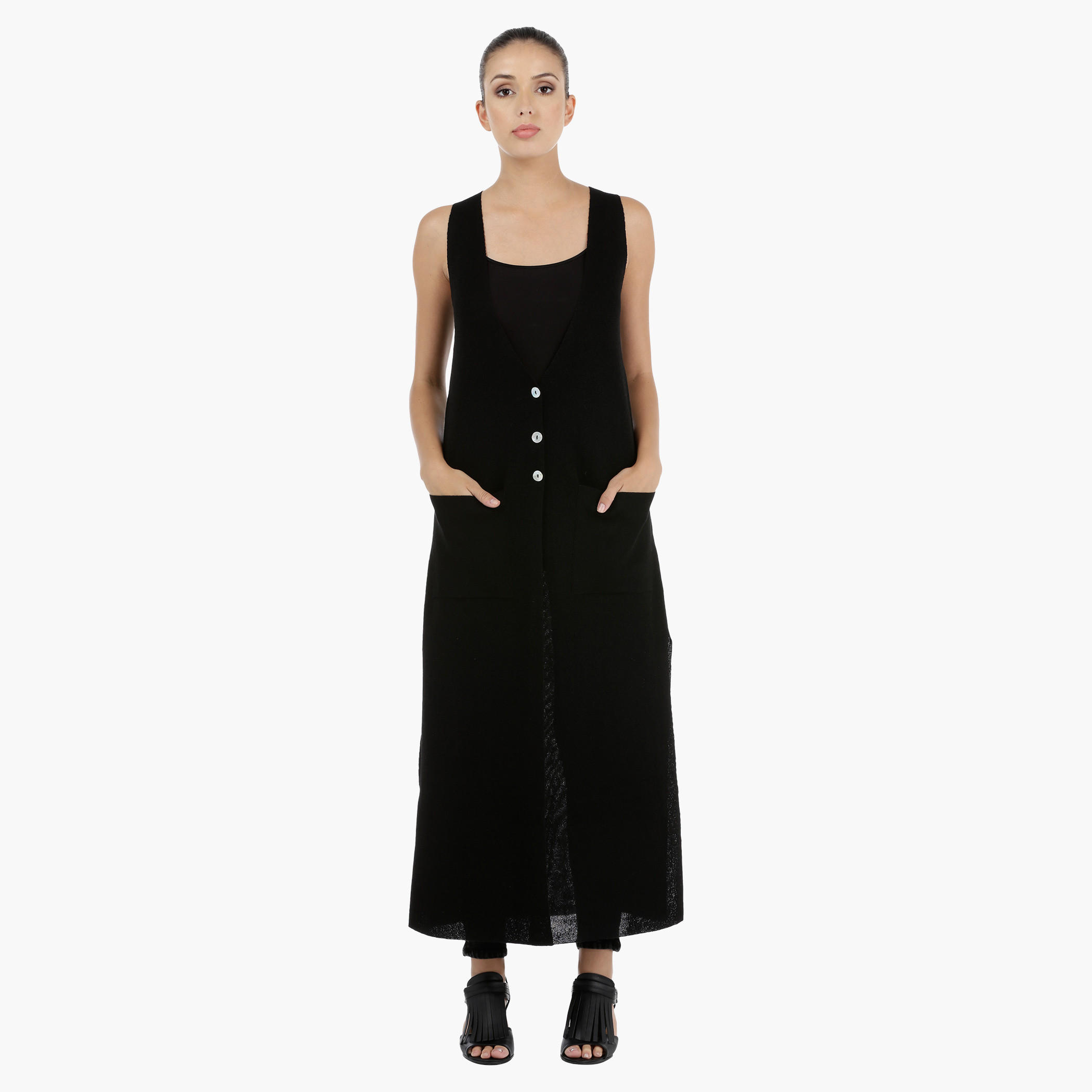 Elle Sleeveless Long Cardigan-women-winterwear-cardigansandjumpers-cardigans-image-5