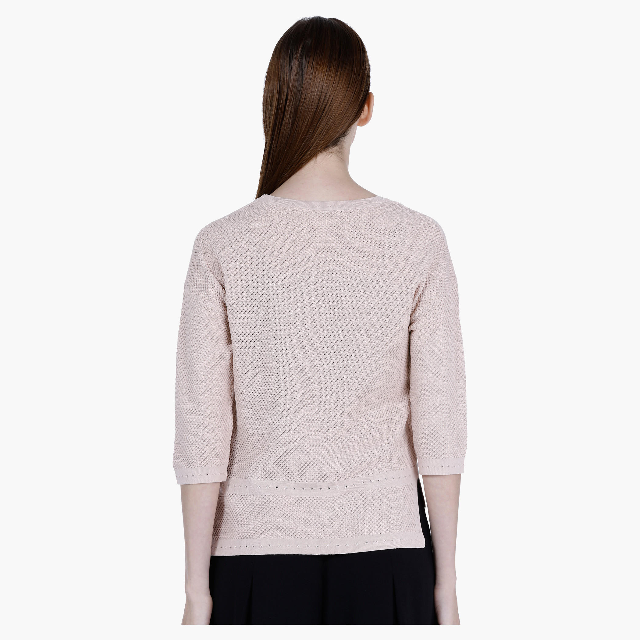 Elle Textured Round Neck Sweater-women-clothing-cardigansandjumpers-jumpers-image-2