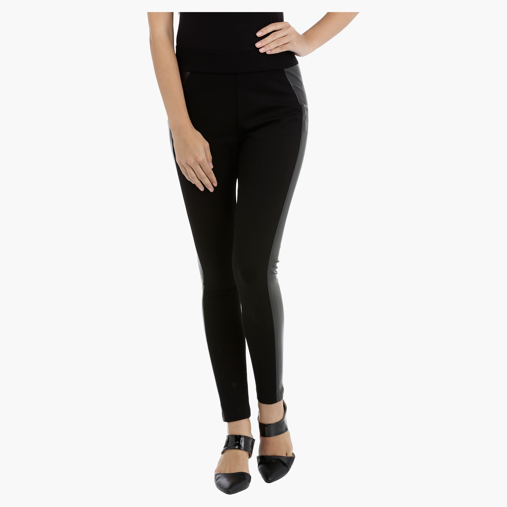 Elle Slim Fit Leggings with Side Panels-women-clothing-bottoms-leggings-image-1