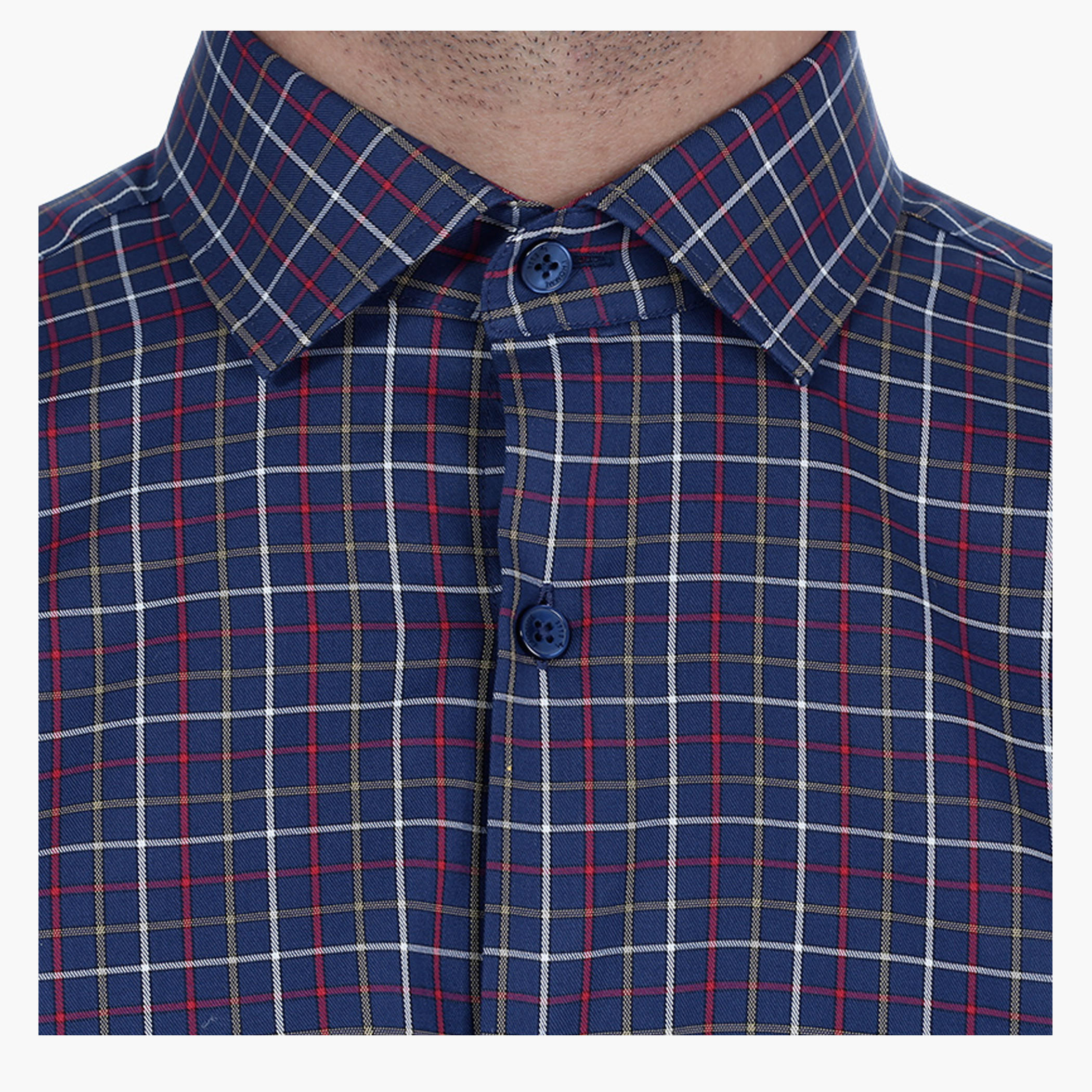 L'Homme Chequered Shirt with Long Sleeves-men-clothing-shirts-image-4