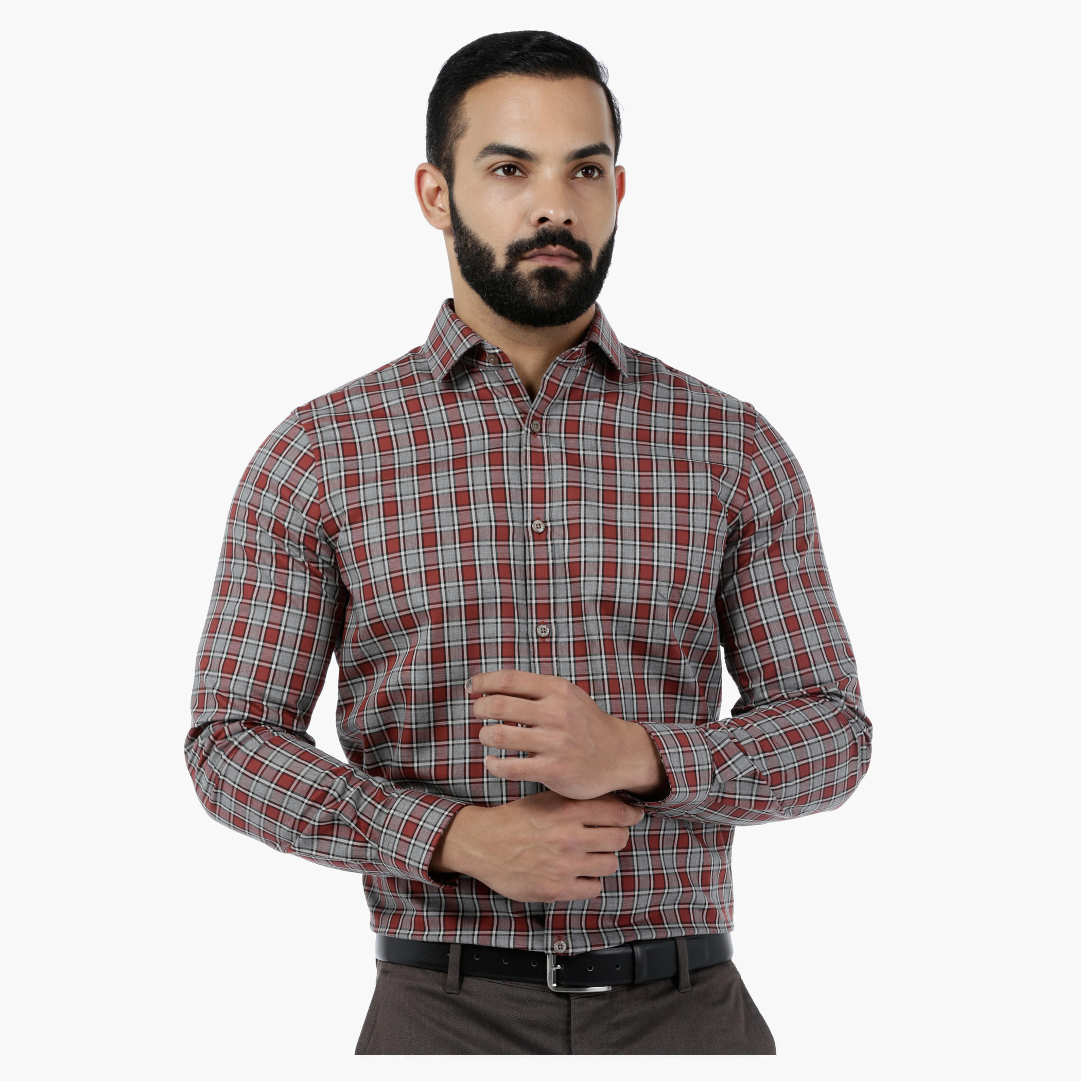 L'Homme Chequered Full-sleeved Shirt-men-clothing-shirts-image-1
