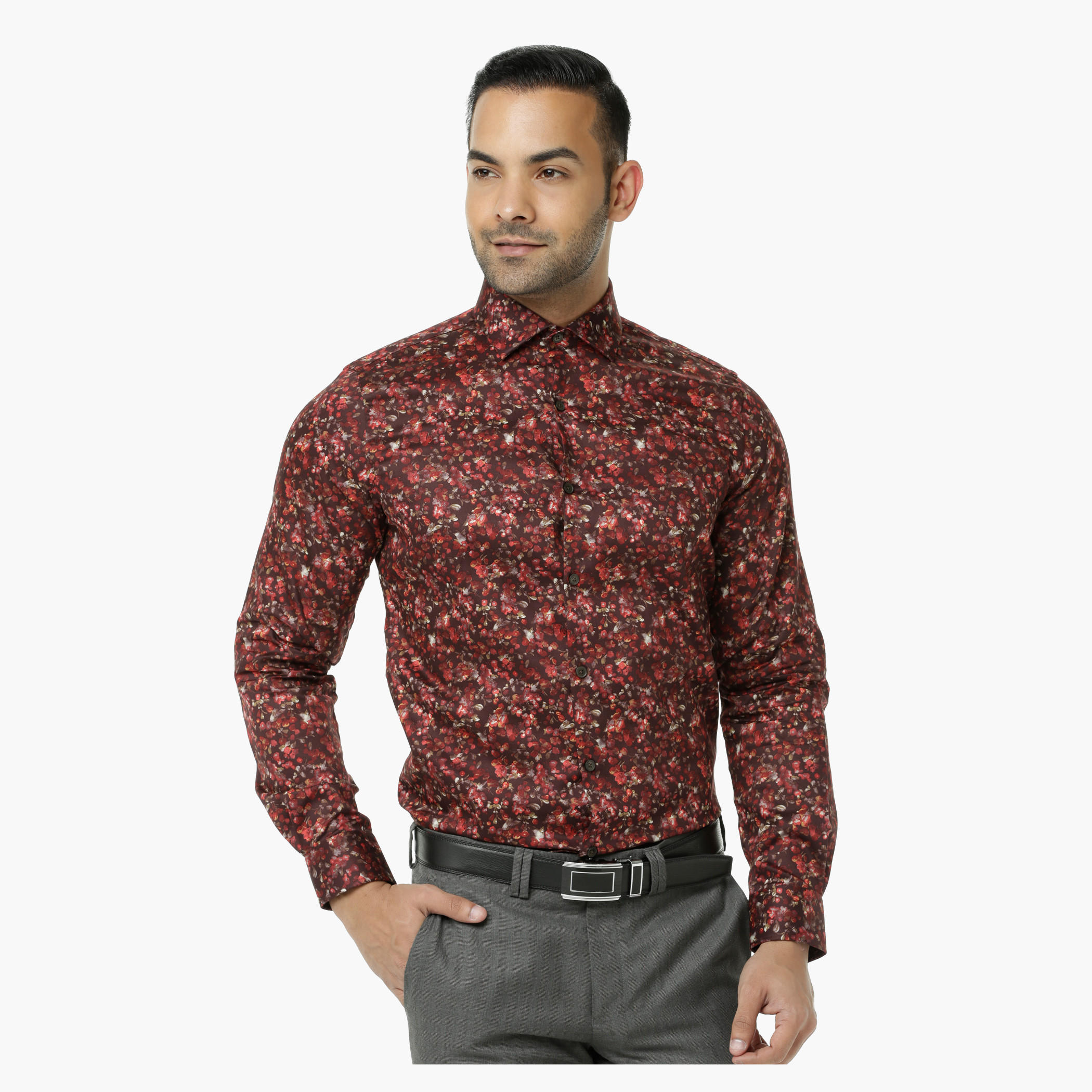 L' Homme Printed Casual Shirt with Long Sleeves-men-clothing-shirts-image-1