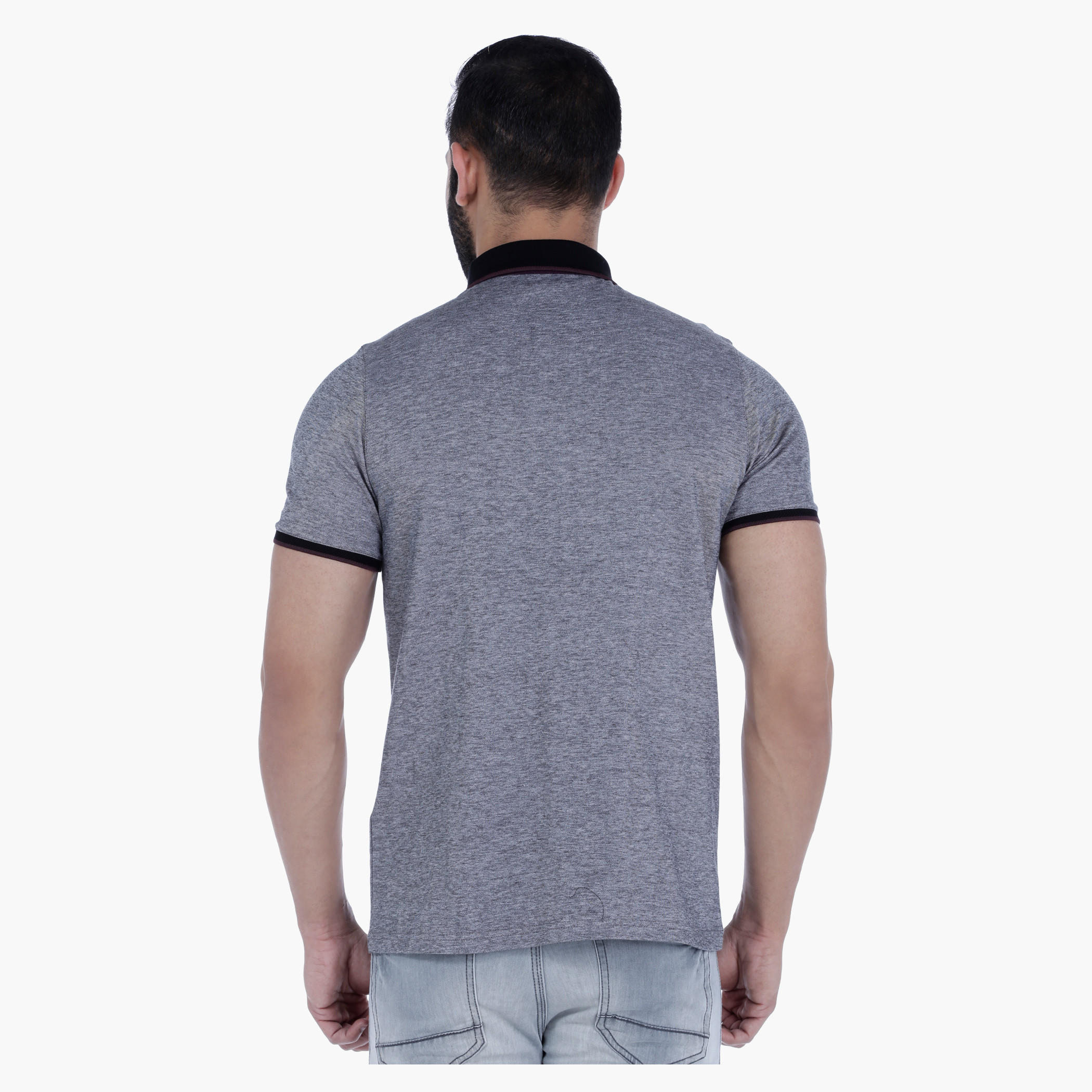 L'HOMME Cotton T-Shirt with Polo Neck and Short Sleeves-men-clothing-tshirtsandpolos-polos-image-2
