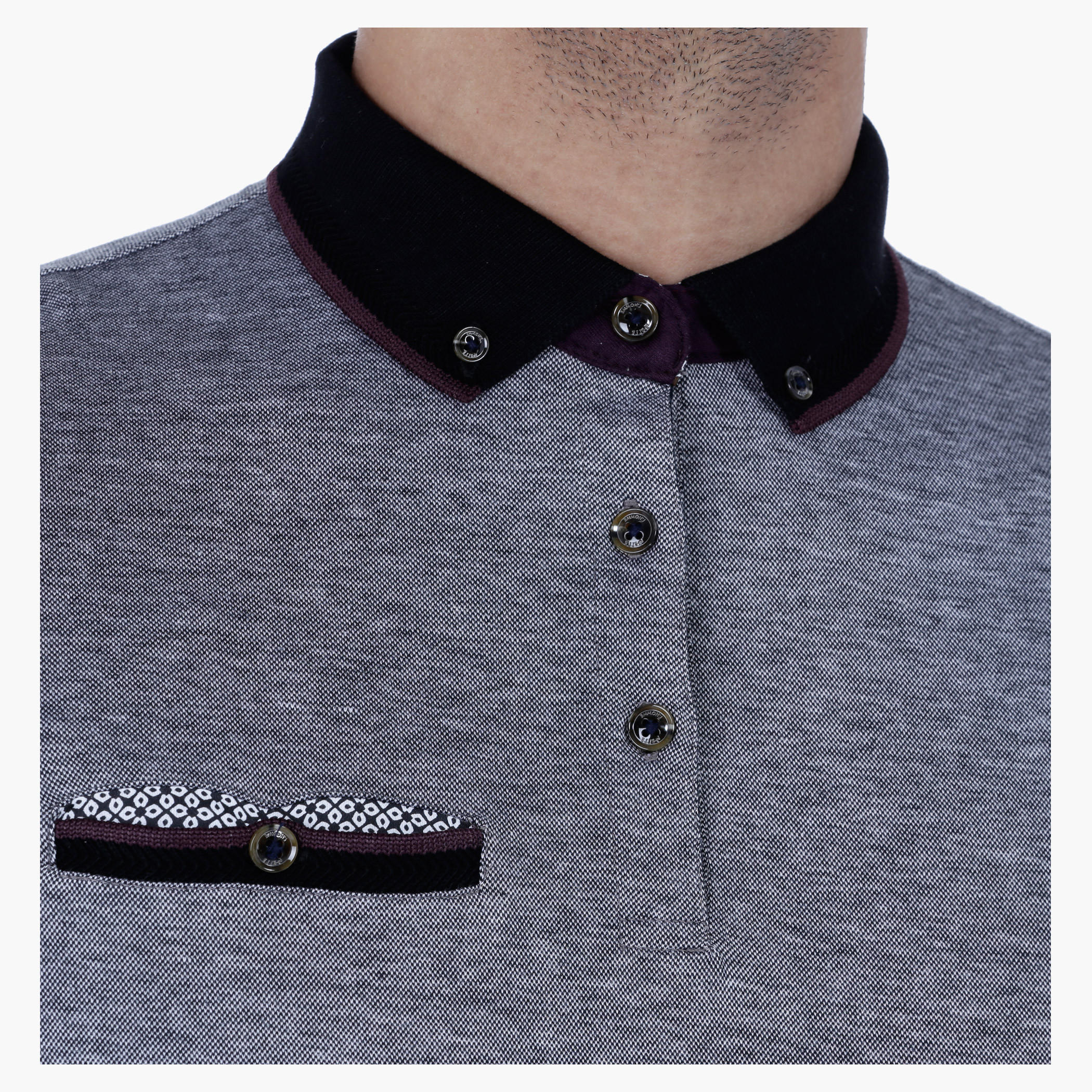 L'HOMME Cotton T-Shirt with Polo Neck and Short Sleeves-men-clothing-tshirtsandpolos-polos-image-4