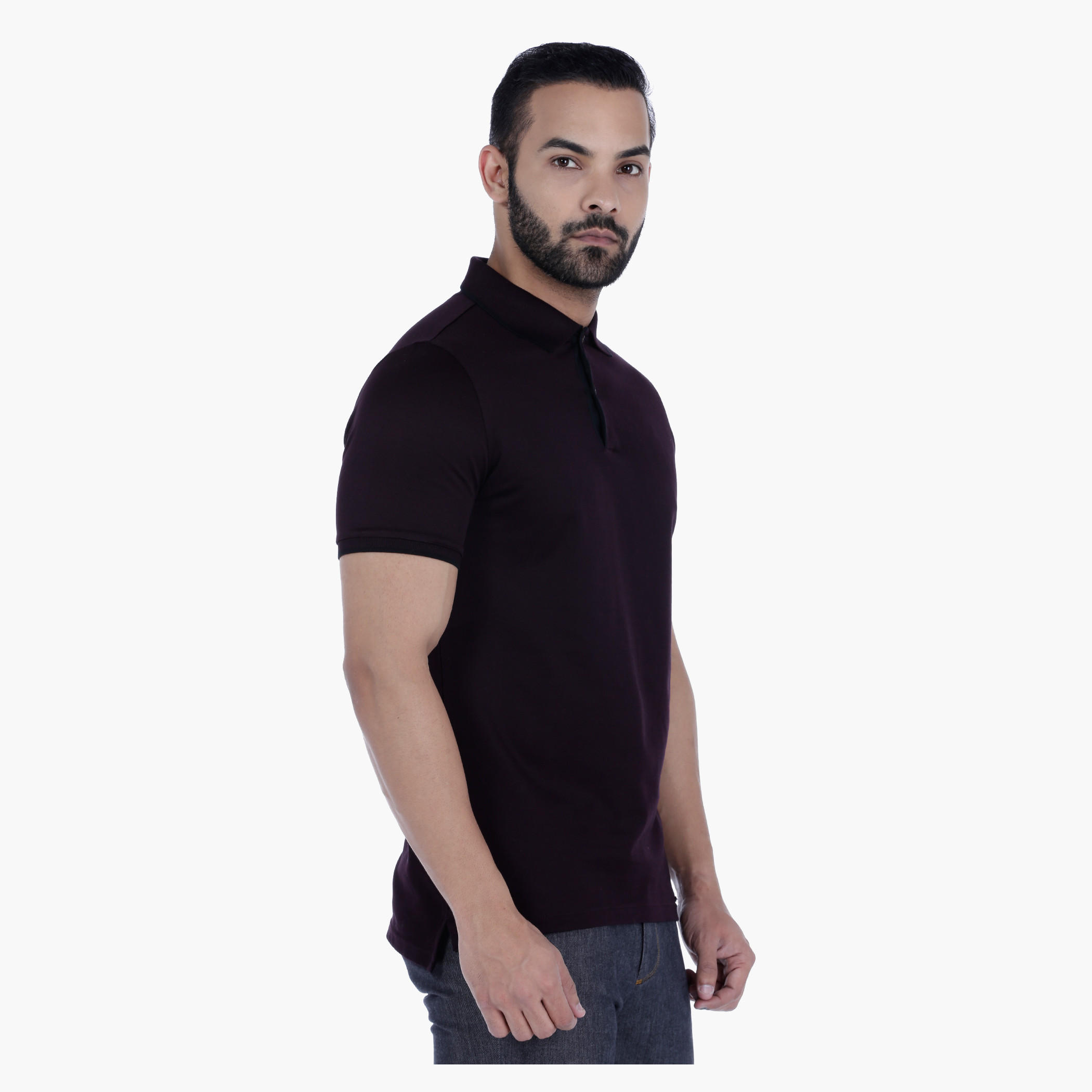 L'HOMME Cotton T-Shirt with Polo Neck and Short Sleeves-men-clothing-tshirtsandpolos-polos-image-3